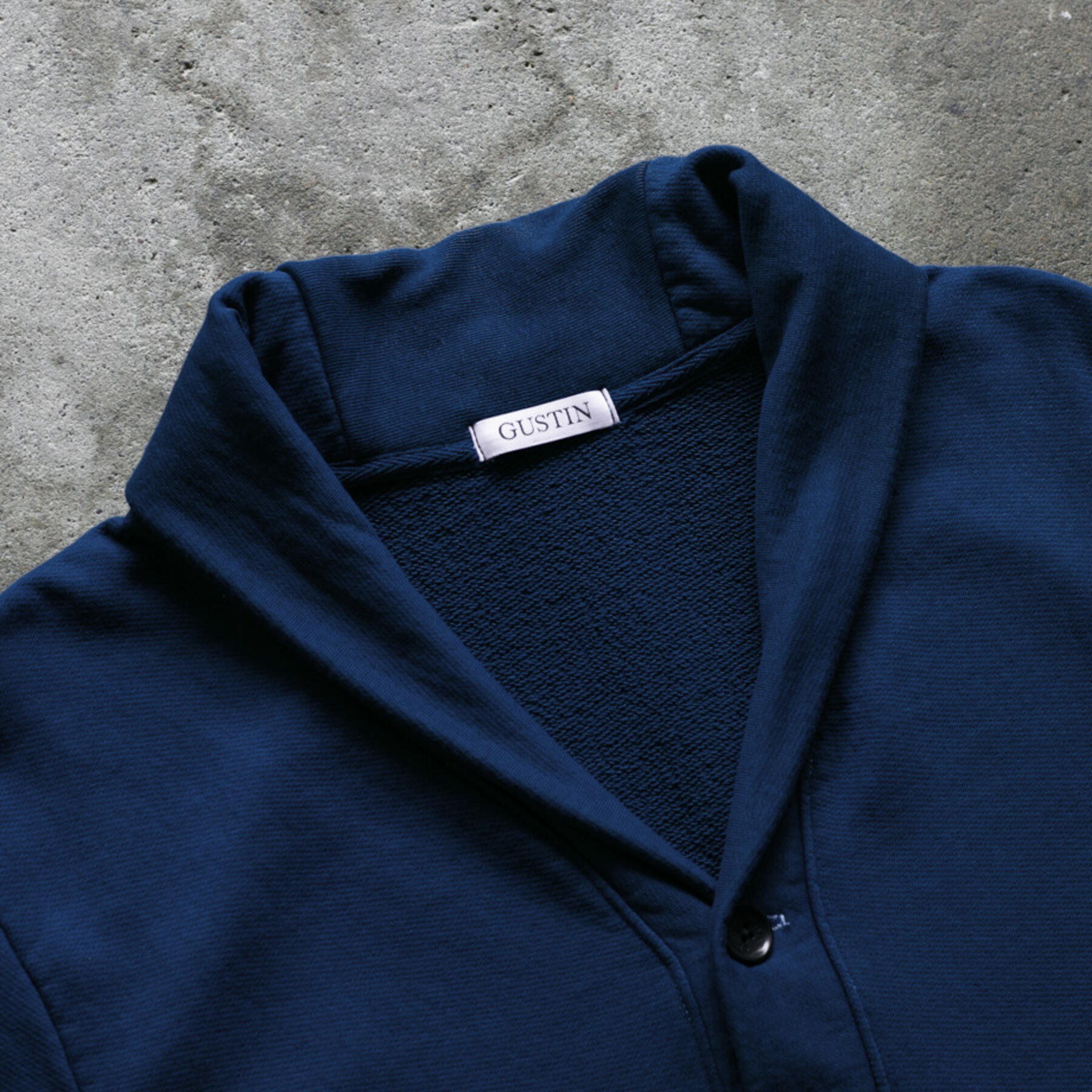 gustin french terry cardigan - navy