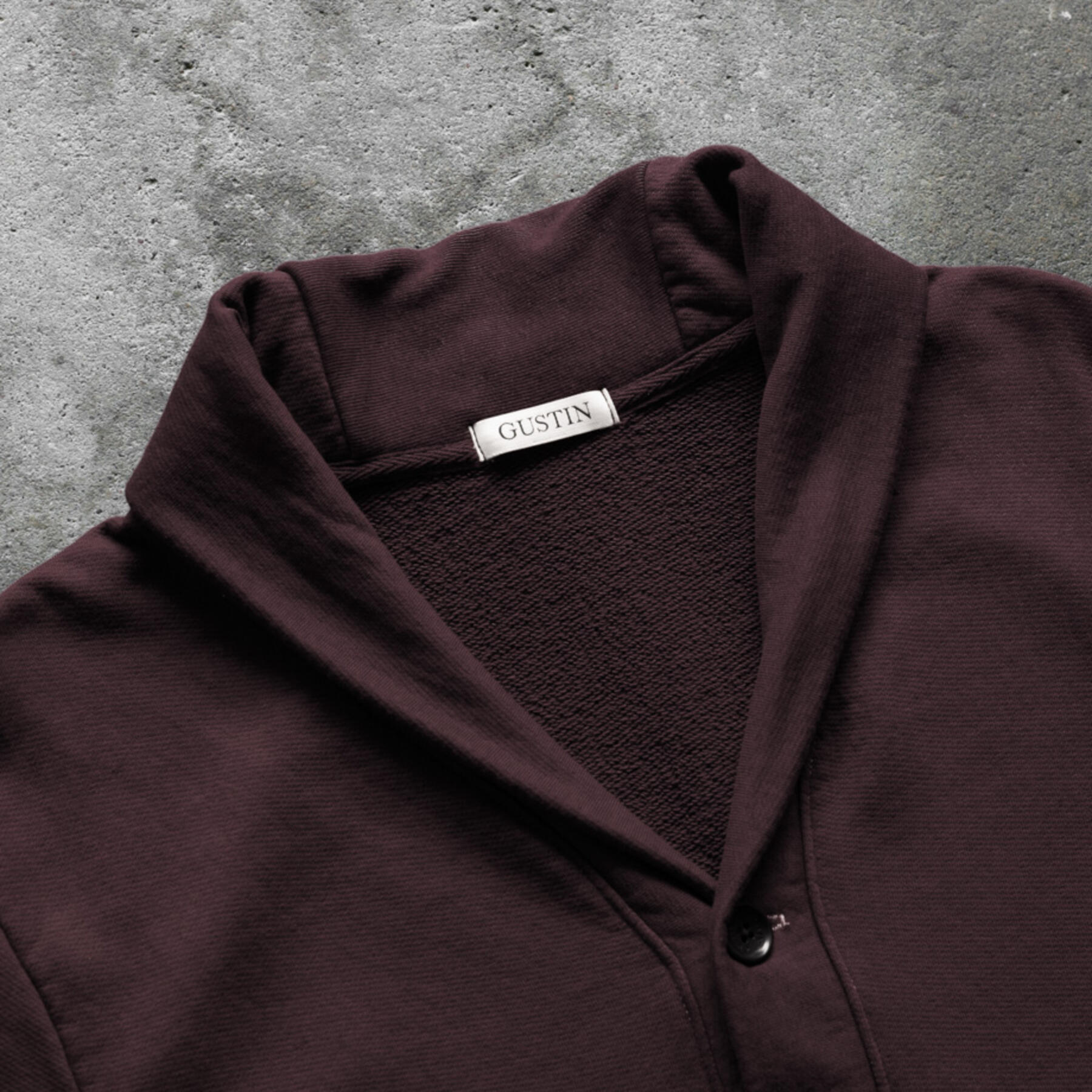 gustin french terry cardigan - oxblood