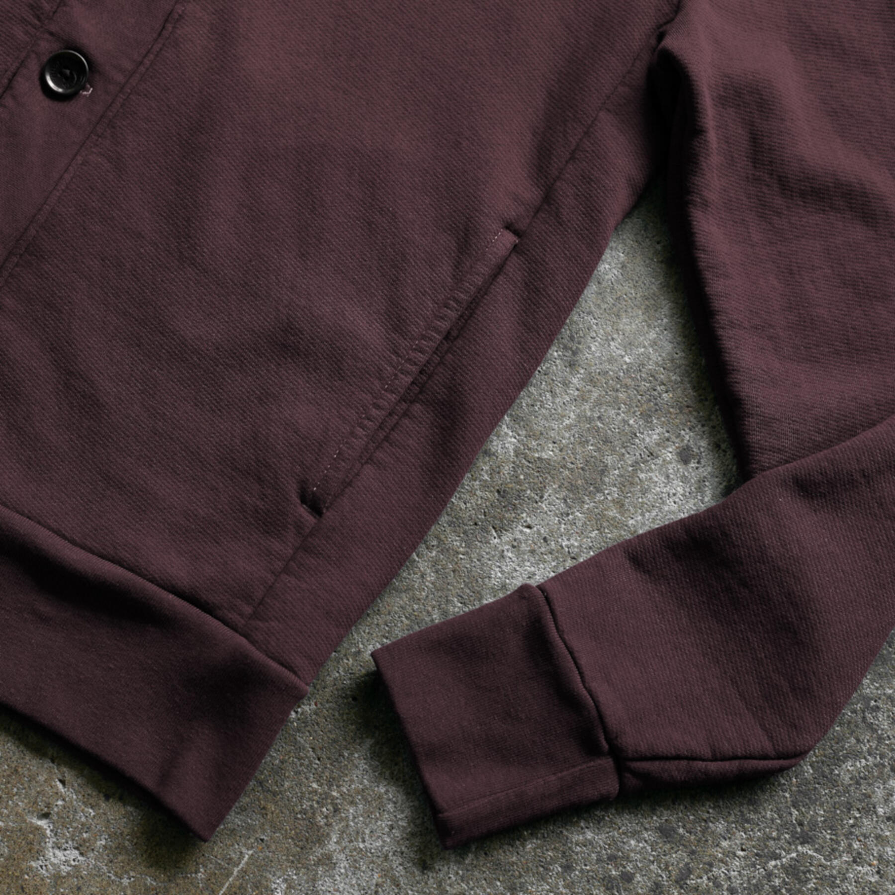 gustin french terry cardigan - oxblood
