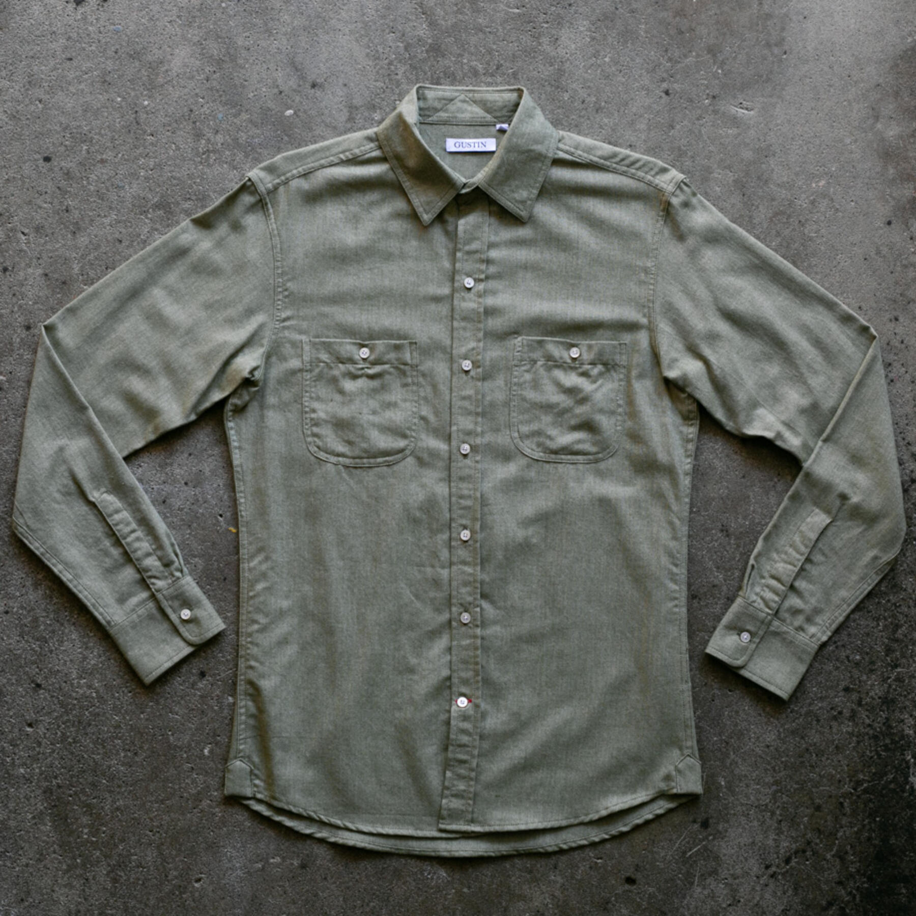 gustin #808 flannel chambray - olive