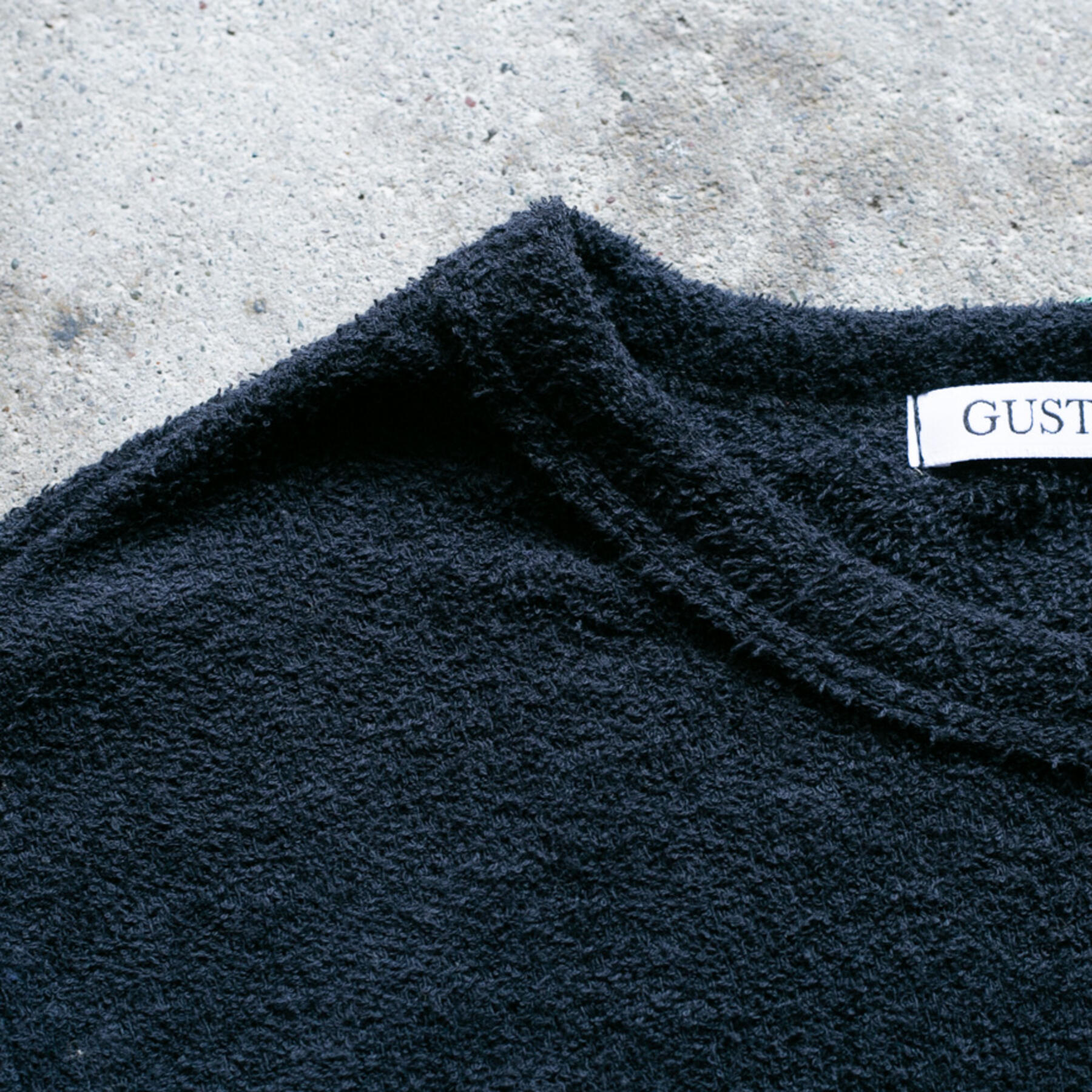 gustin japan terry cloth crewneck - black