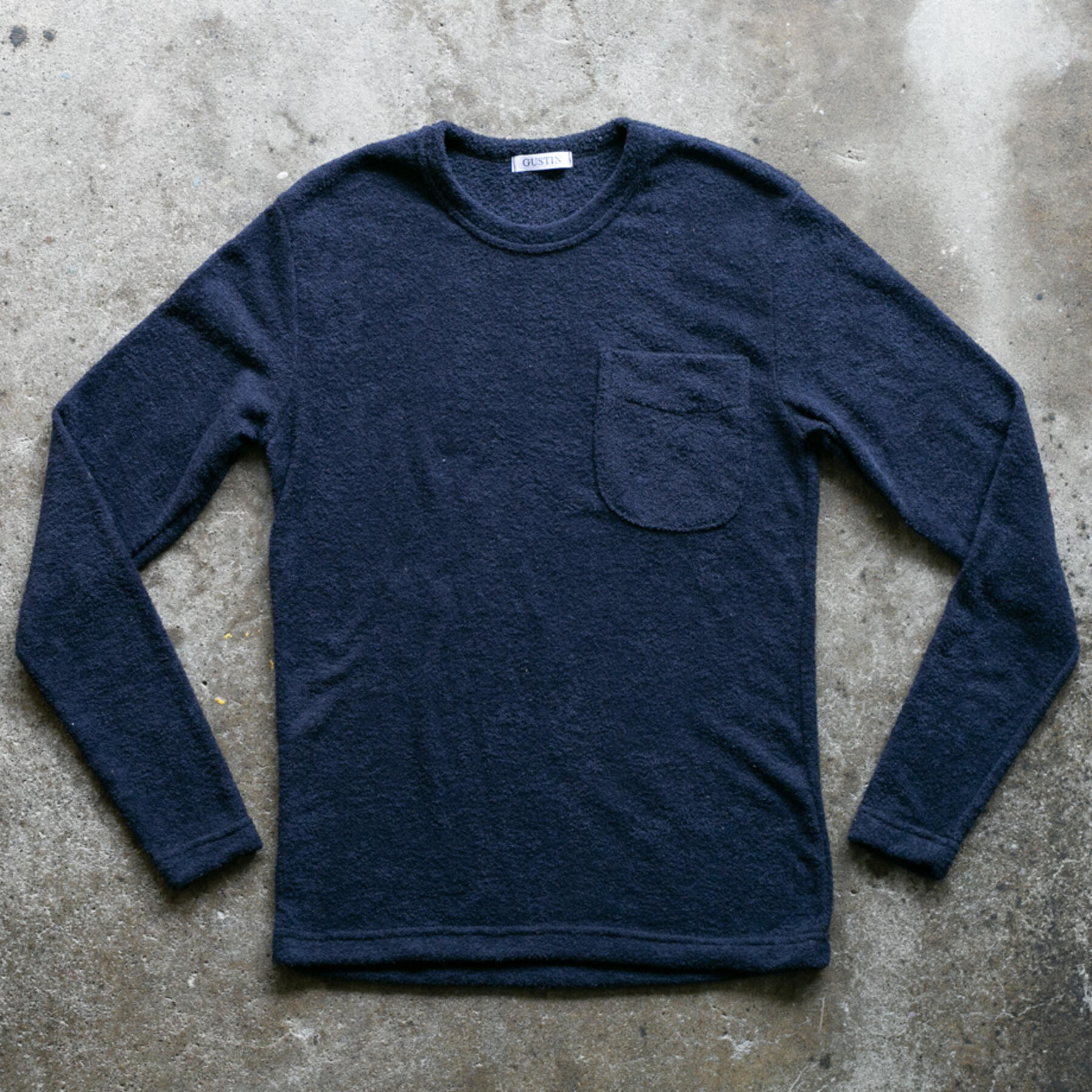 gustin japan terry cloth crewneck - navy