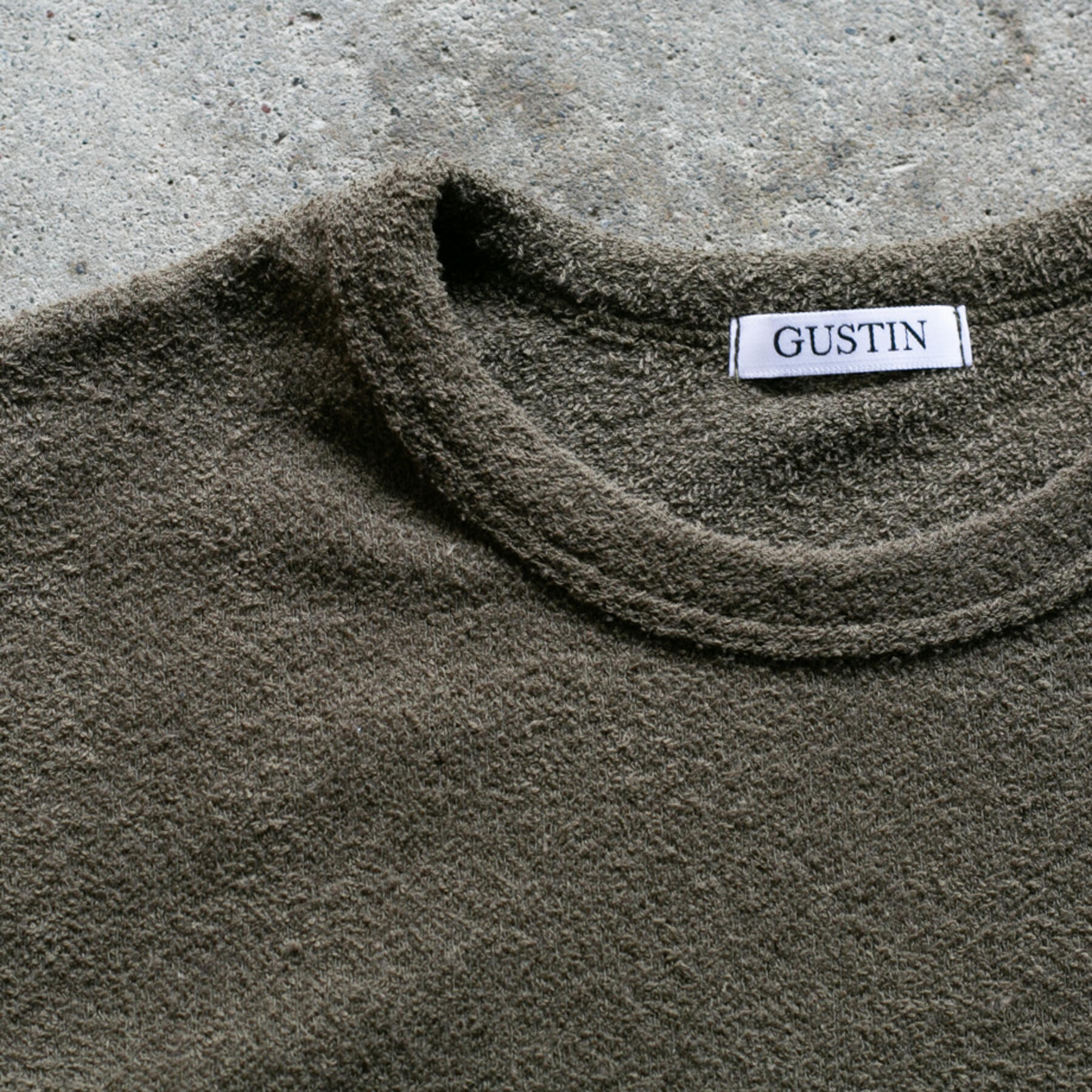 gustin japan terry cloth crewneck - olive