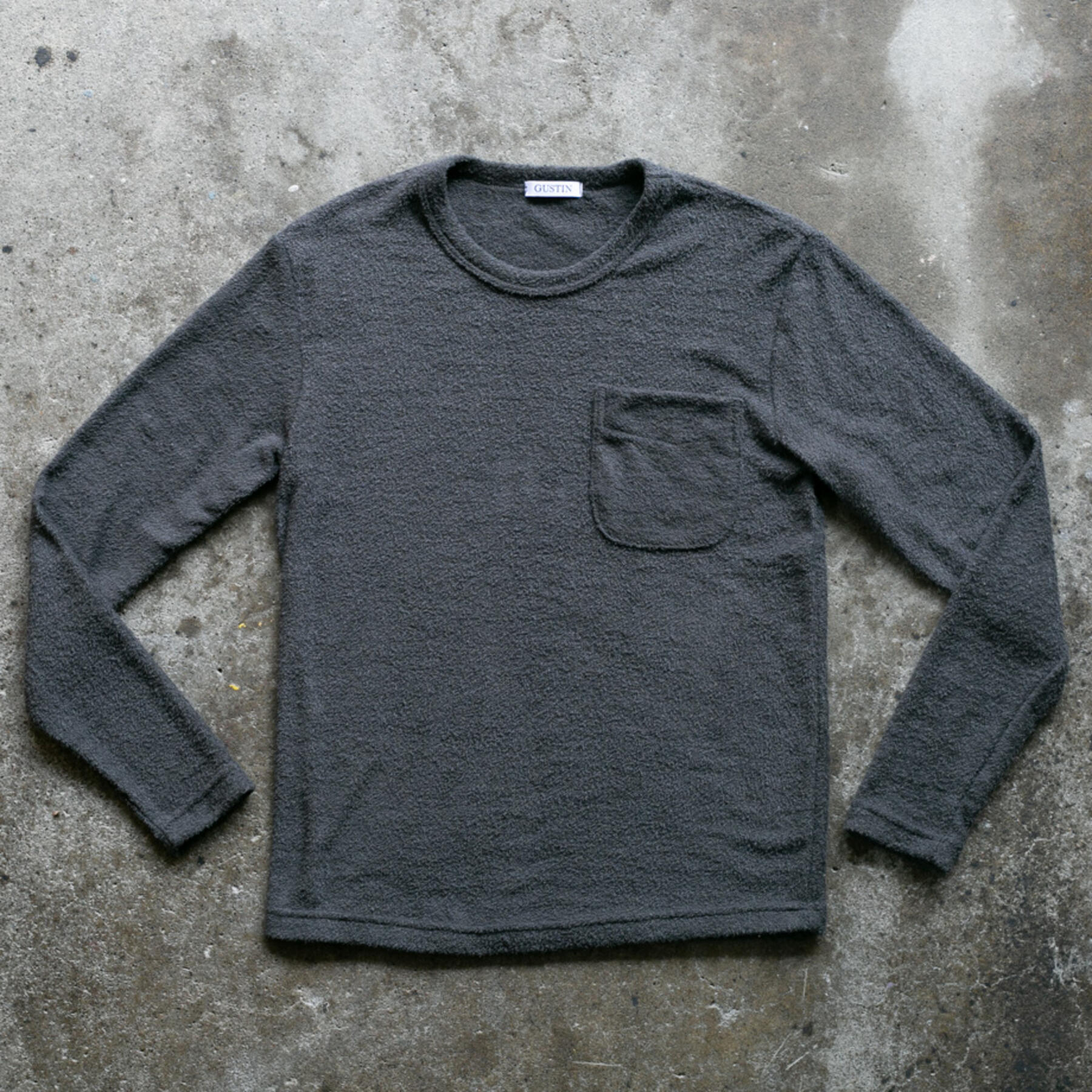 gustin japan terry cloth crewneck - titanium