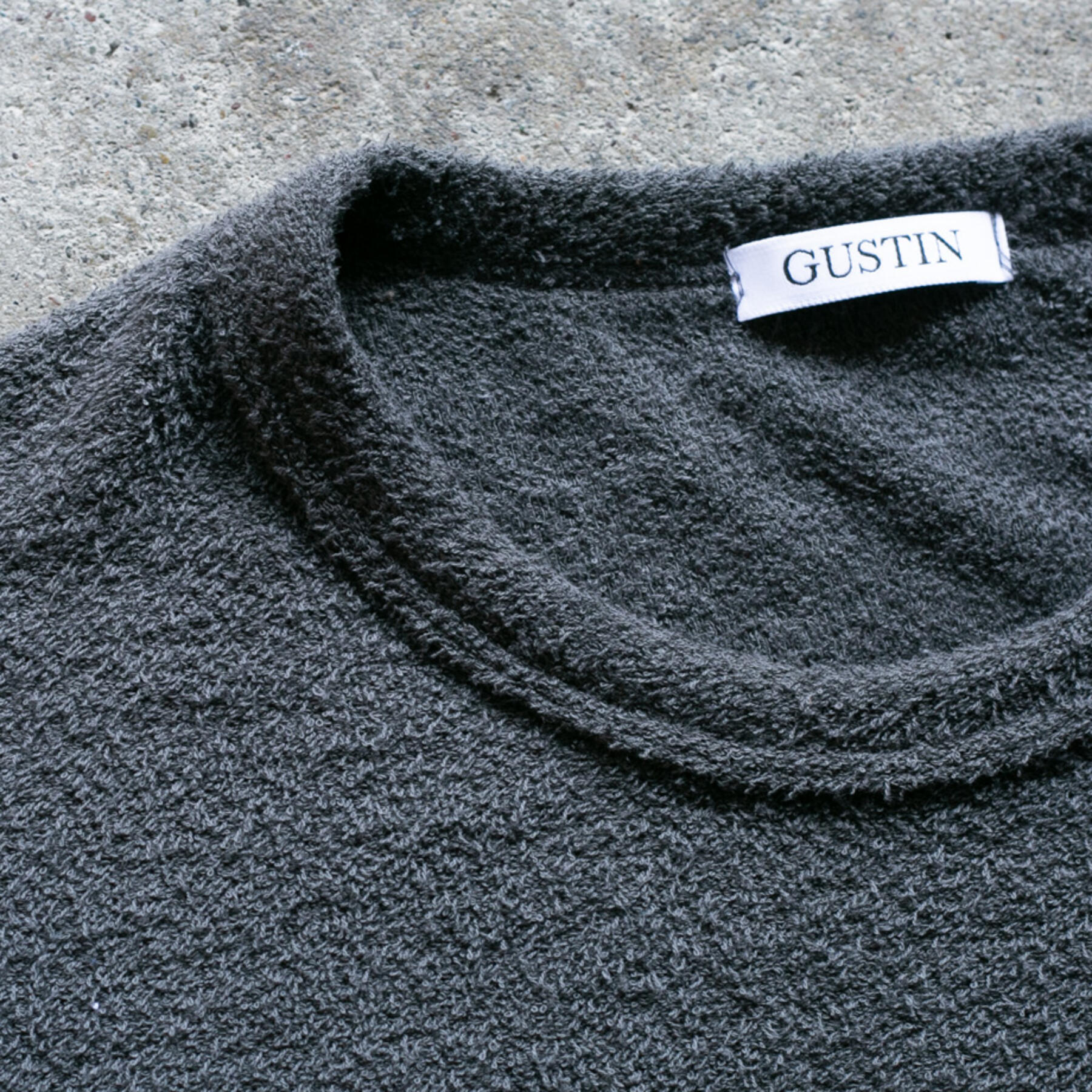 gustin japan terry cloth crewneck - titanium