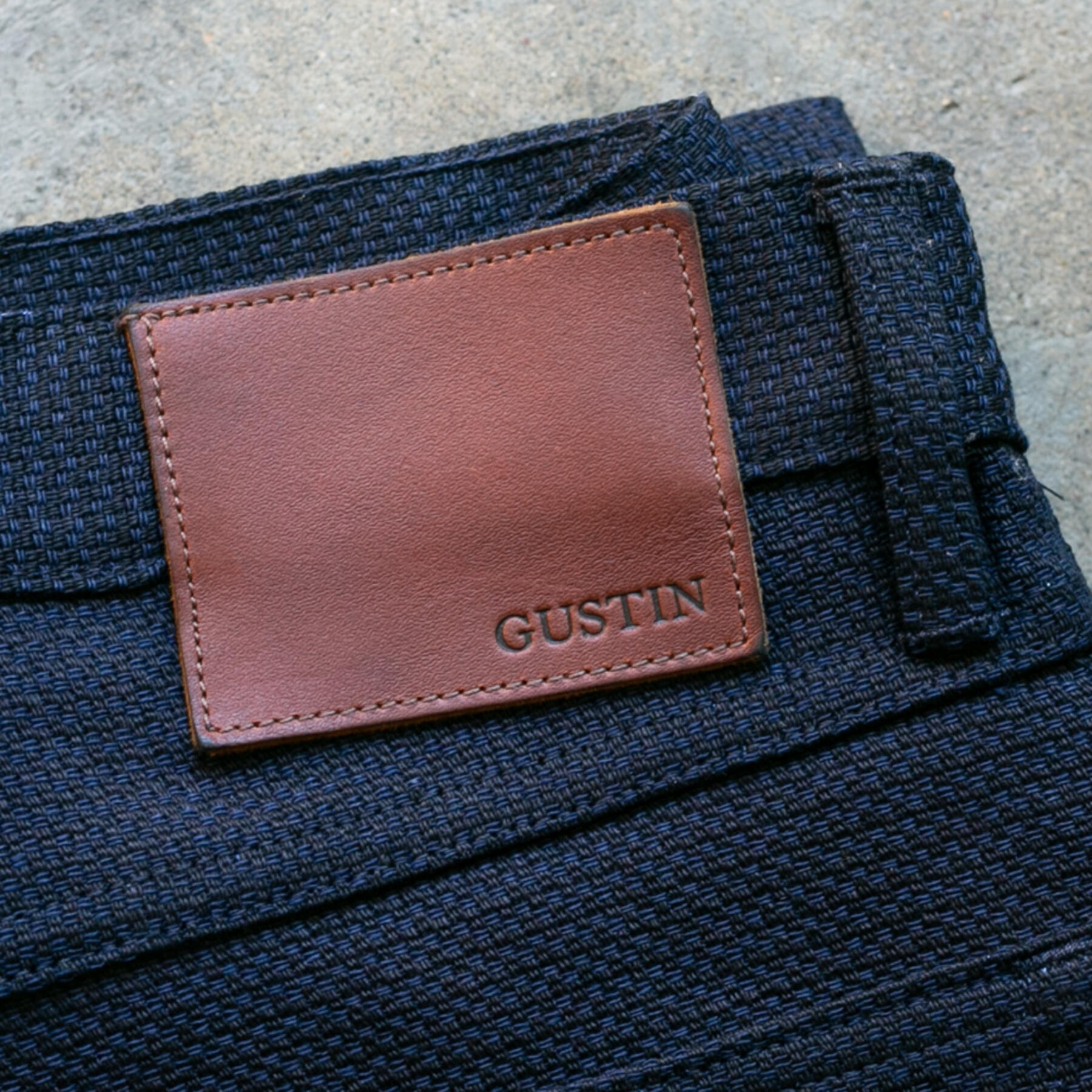 gustin #145 japan indigo basket weave 5 pocket