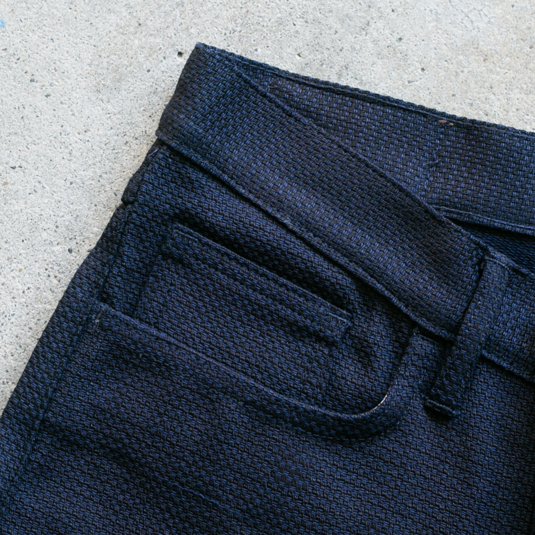 gustin #145 japan indigo basket weave 5 pocket