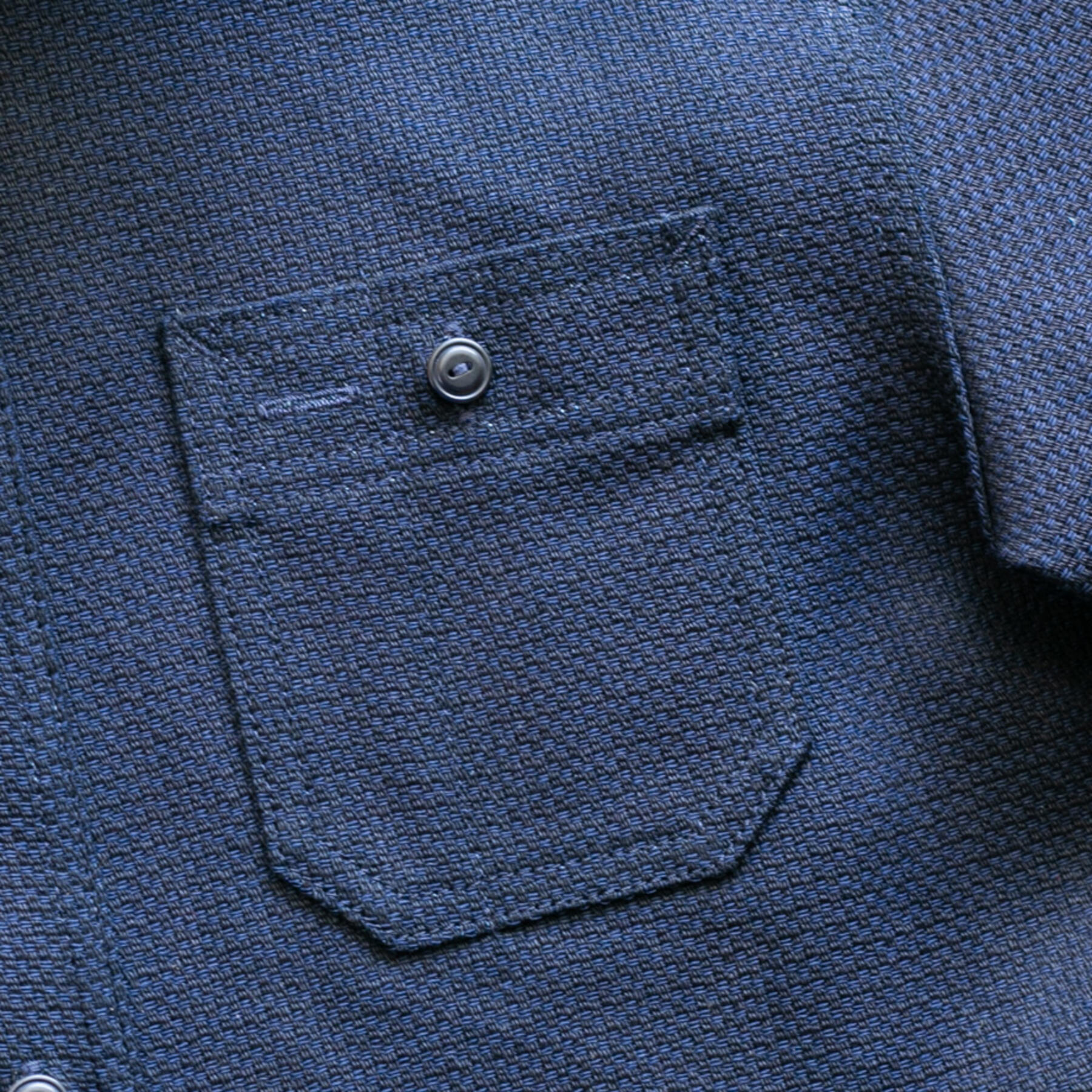 gustin #102 japan indigo basket weave workshirt