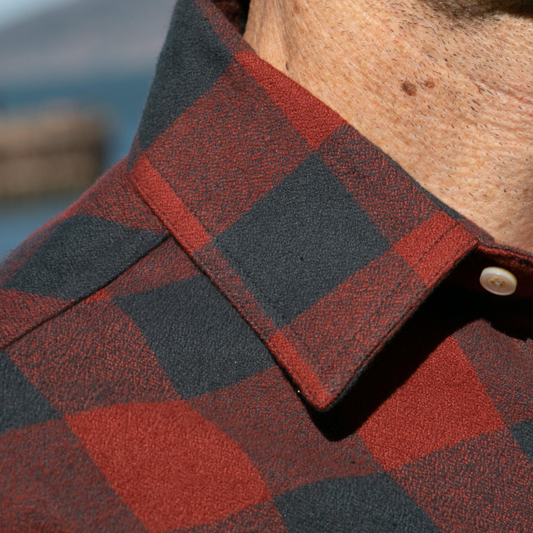 gustin #887 retro melange big check - crimsonxgrey