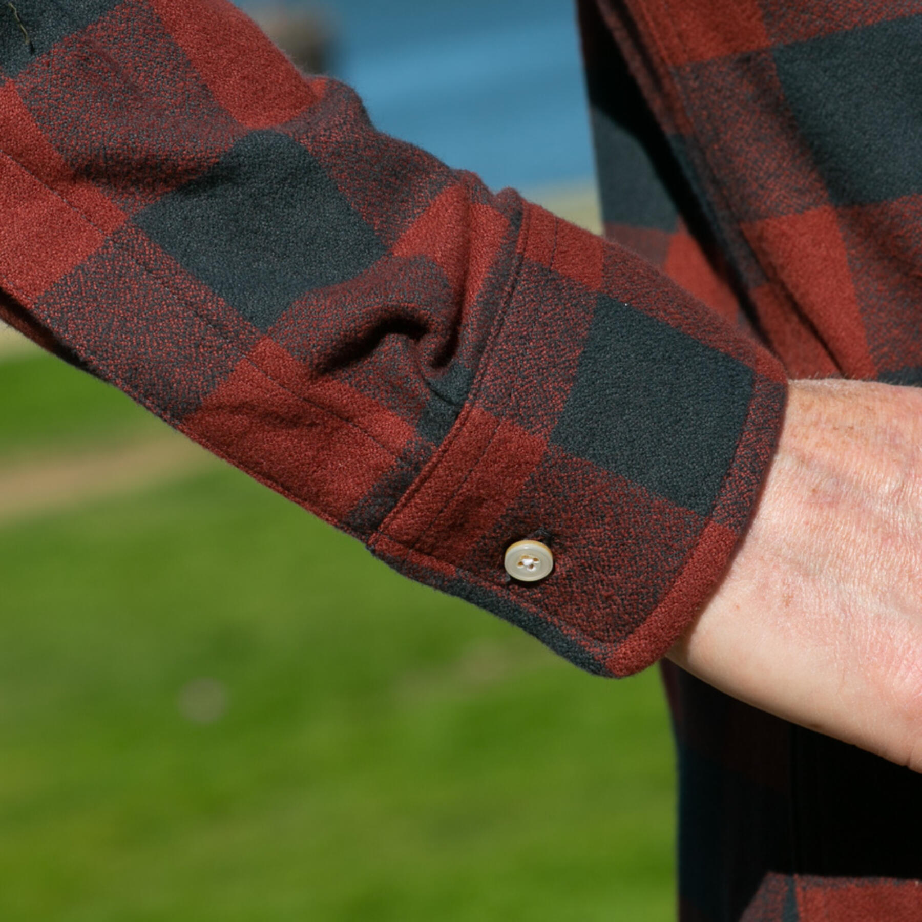gustin #887 retro melange big check - crimsonxgrey