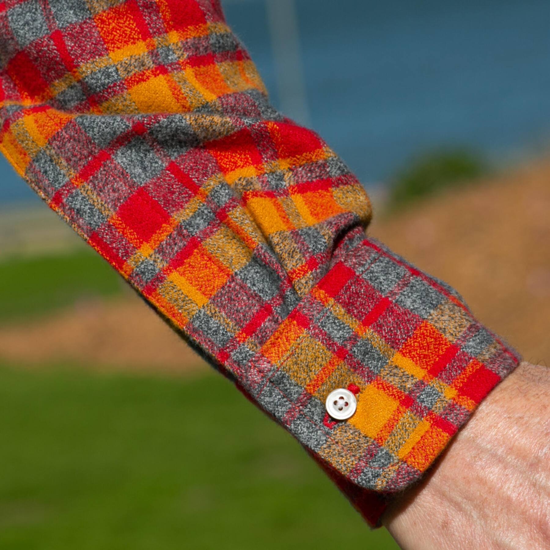 gustin #888 retro melange plaid flannel - heather fire