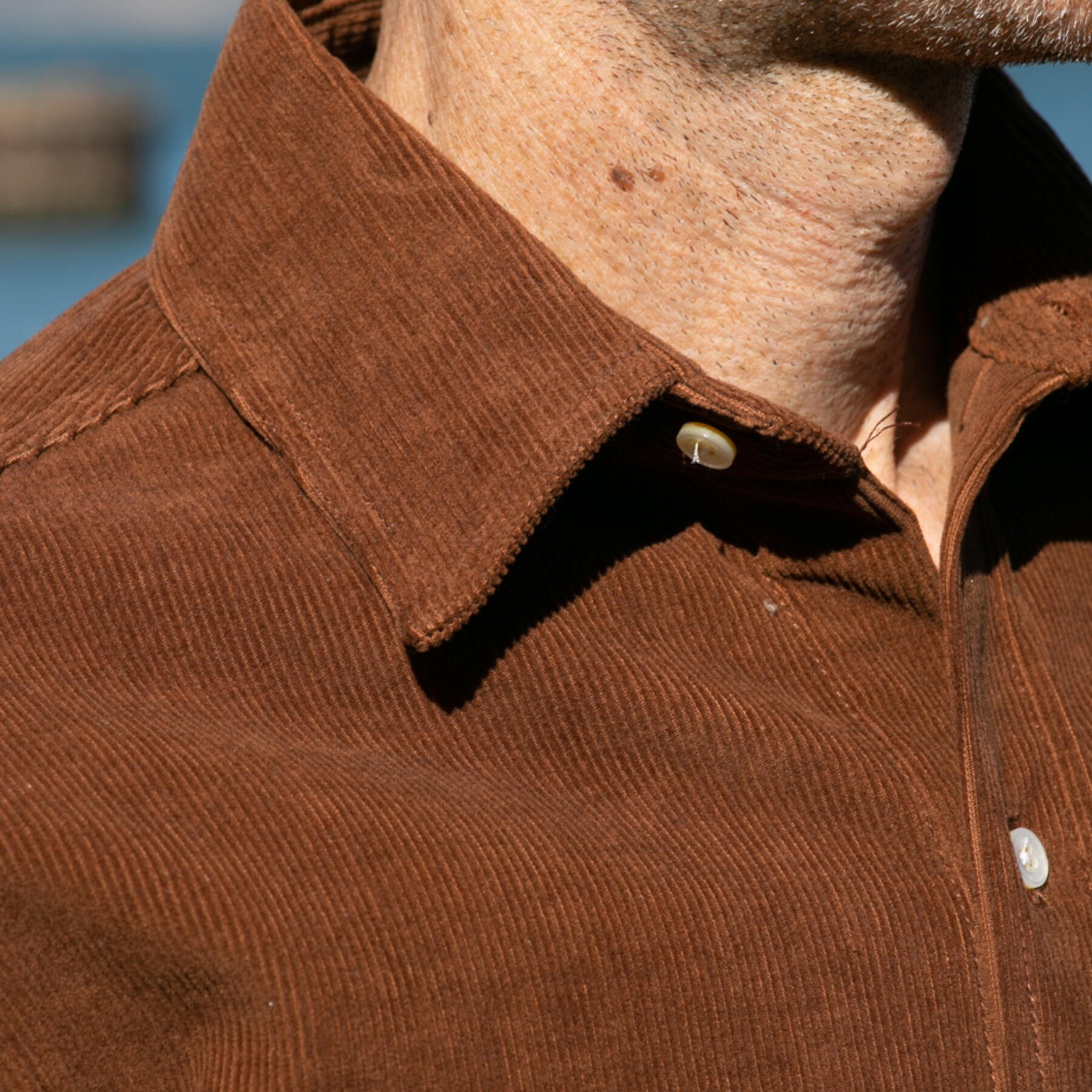 gustin #893 rugged corduroy shirt - redwood