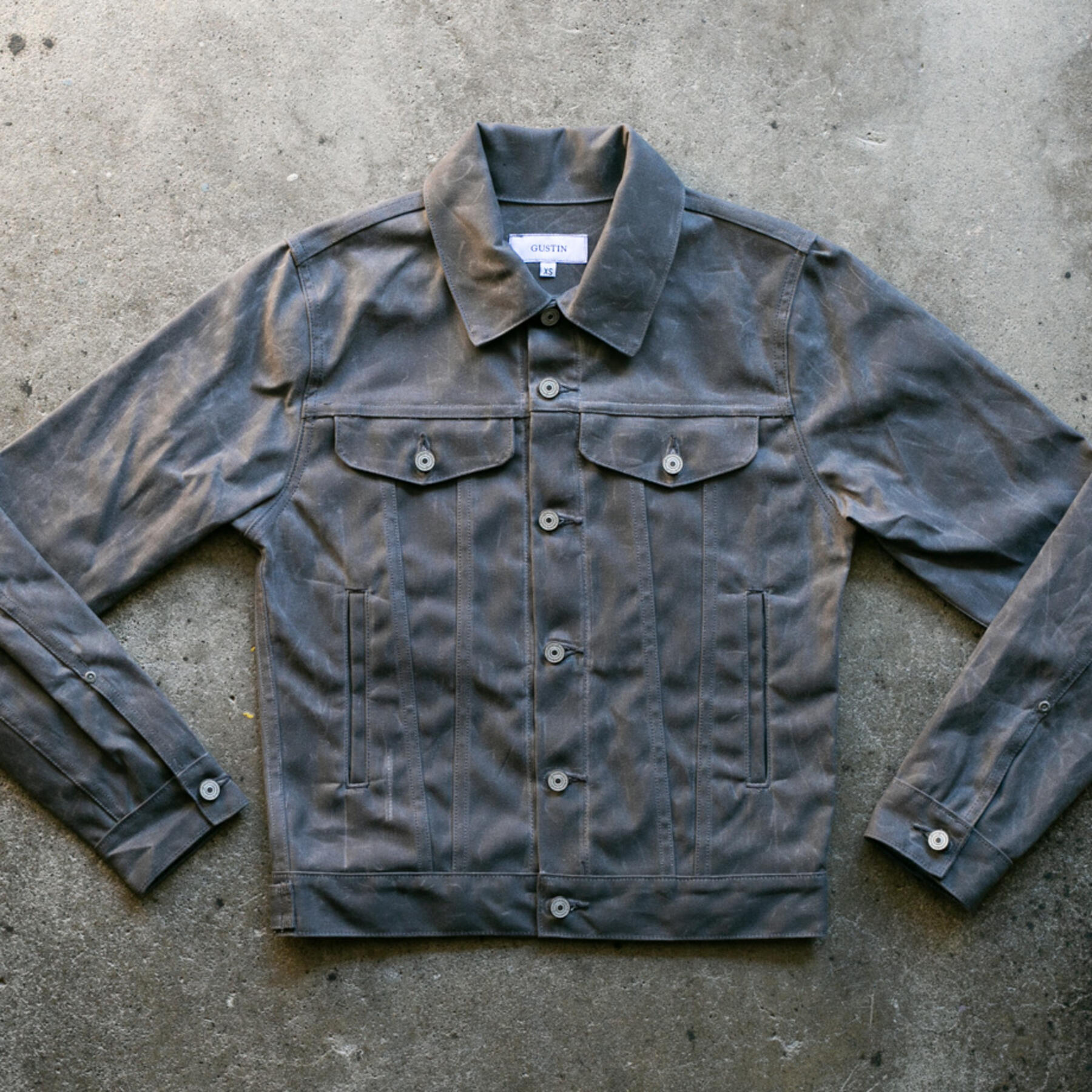 gustin cordura® waxed trucker jacket - titanium