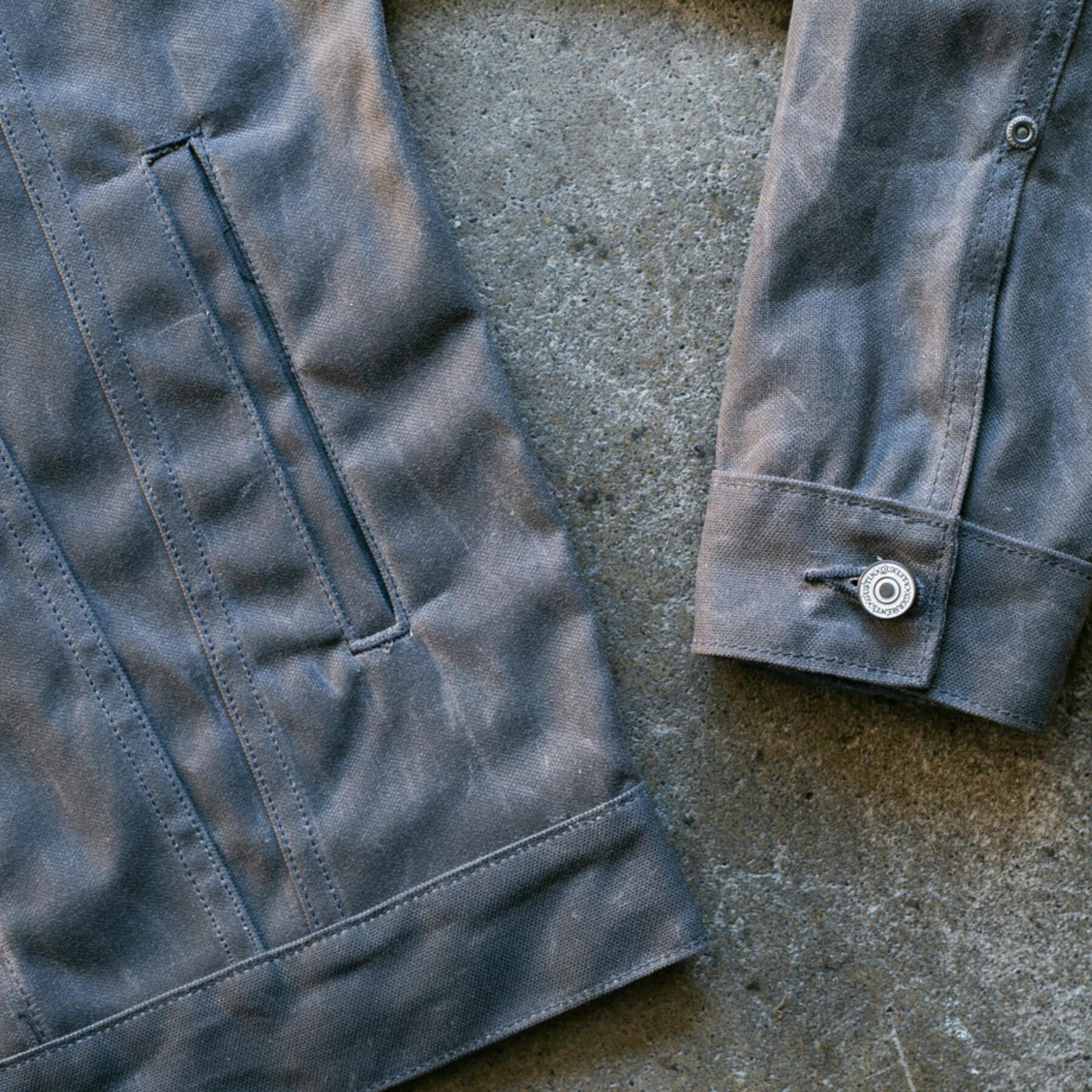 gustin cordura® waxed trucker jacket - titanium