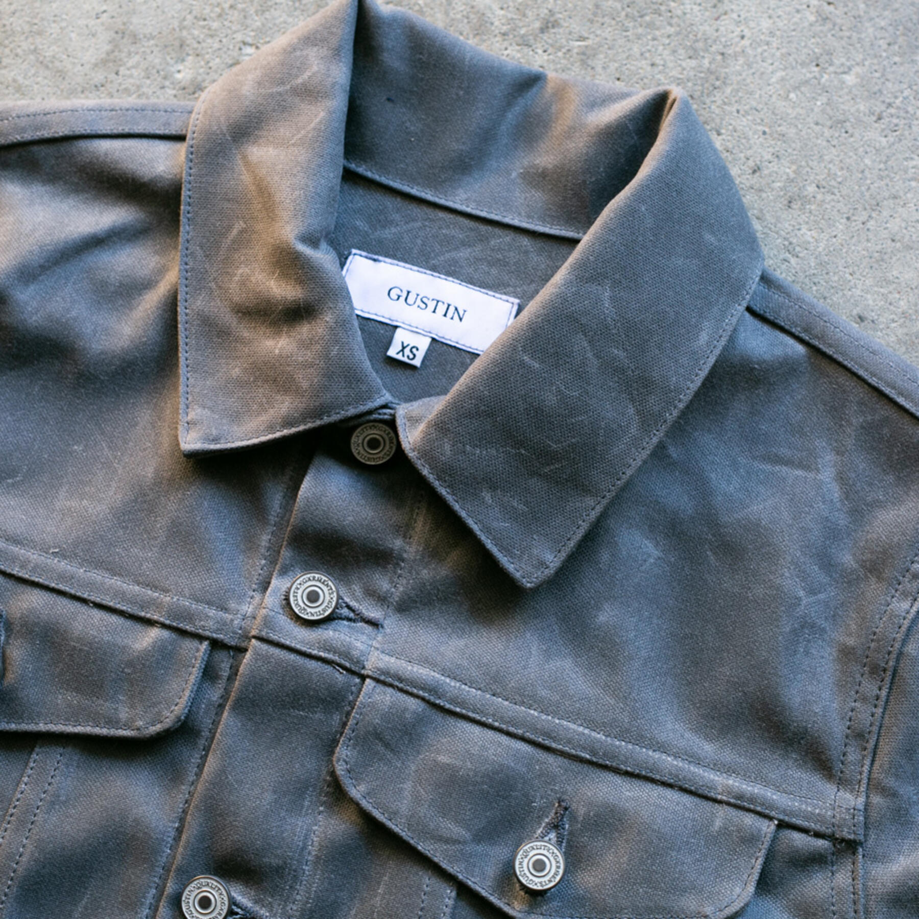 gustin cordura® waxed trucker jacket - titanium