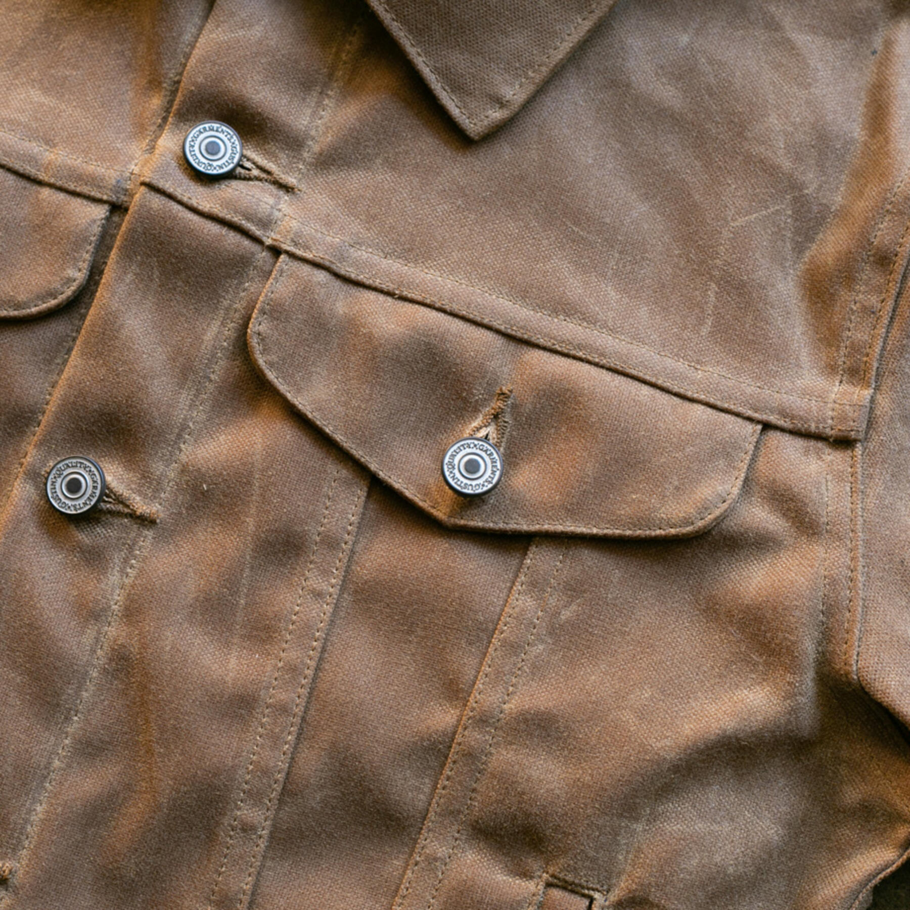 gustin cordura® waxed trucker jacket - field tan