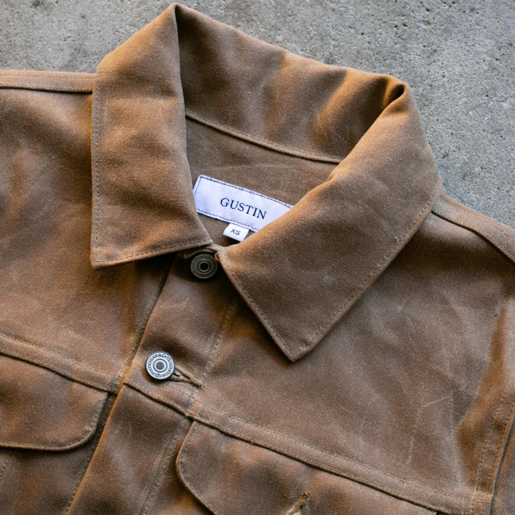 gustin cordura® waxed trucker jacket - field tan