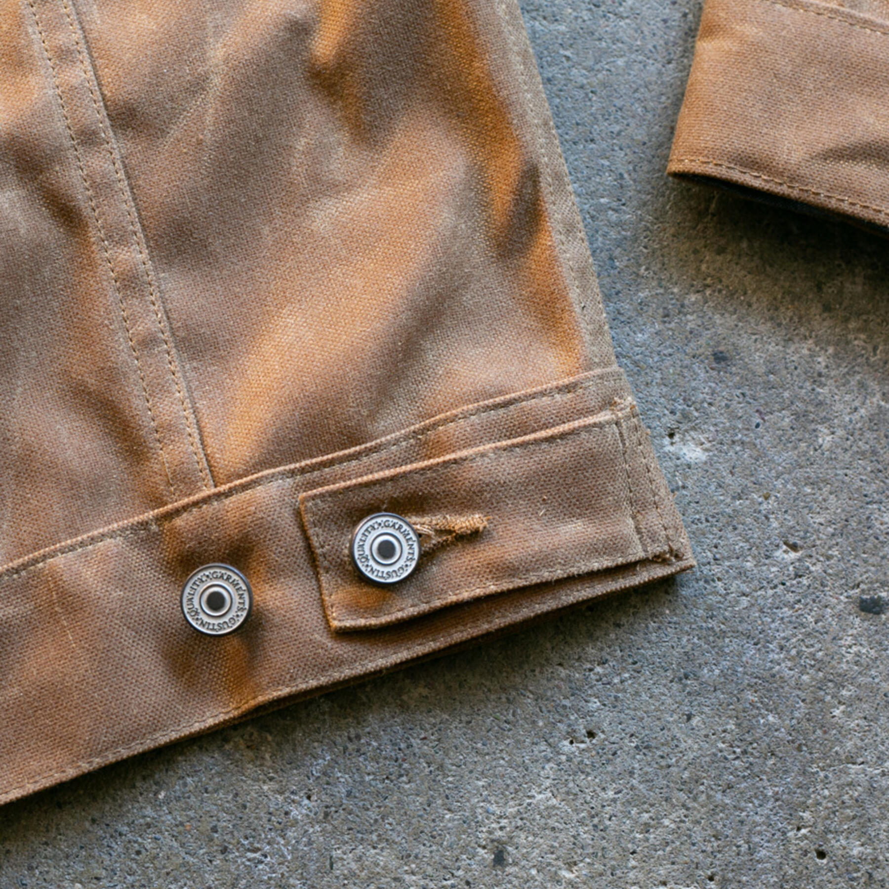gustin cordura® waxed trucker jacket - field tan