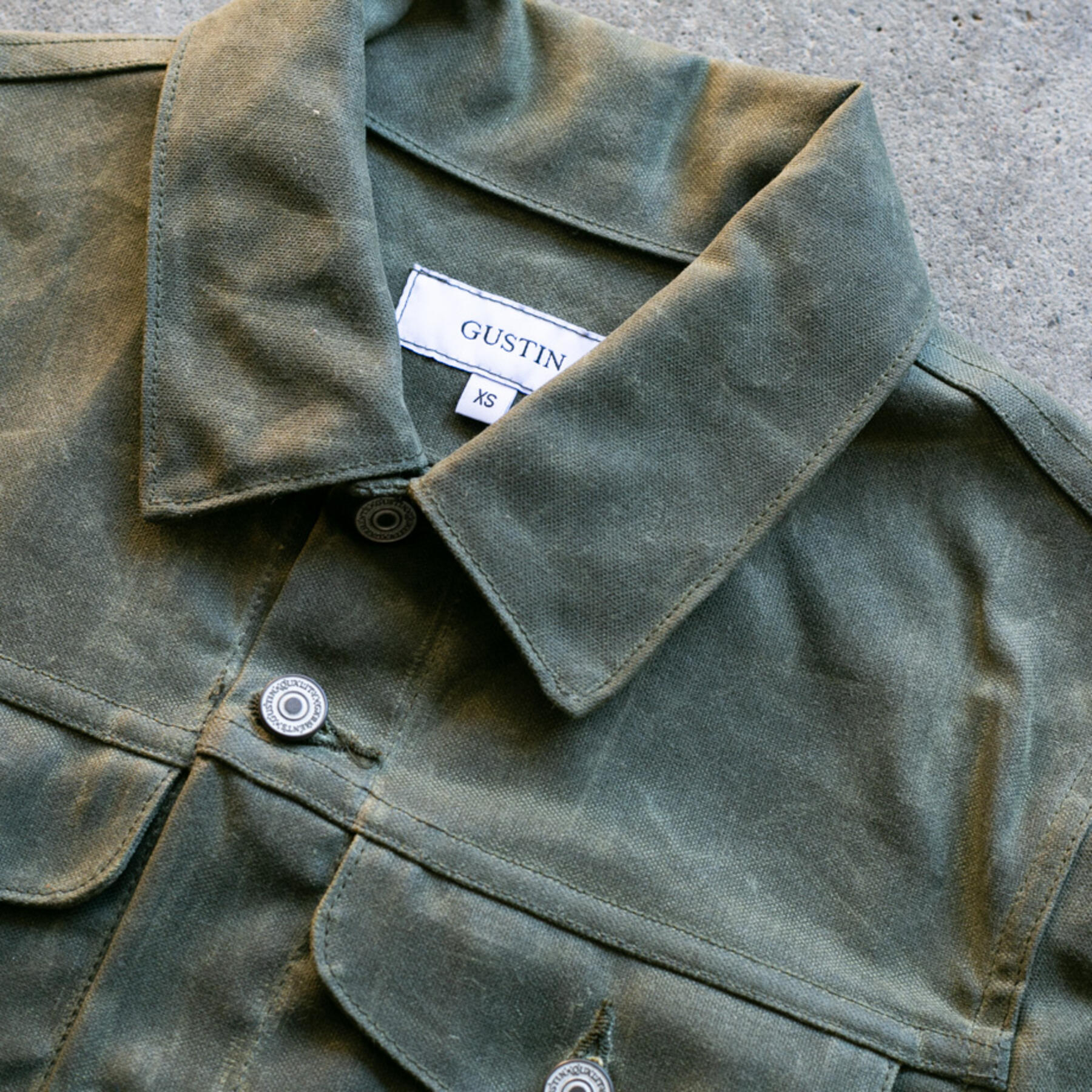 gustin cordura® waxed trucker jacket - army