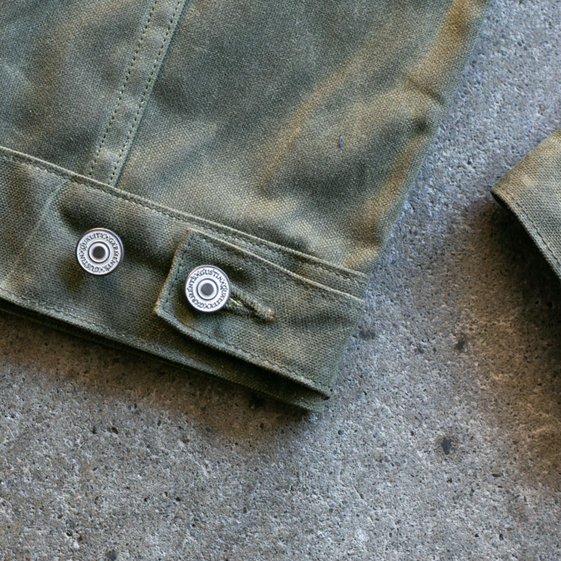 gustin cordura® waxed trucker jacket - army