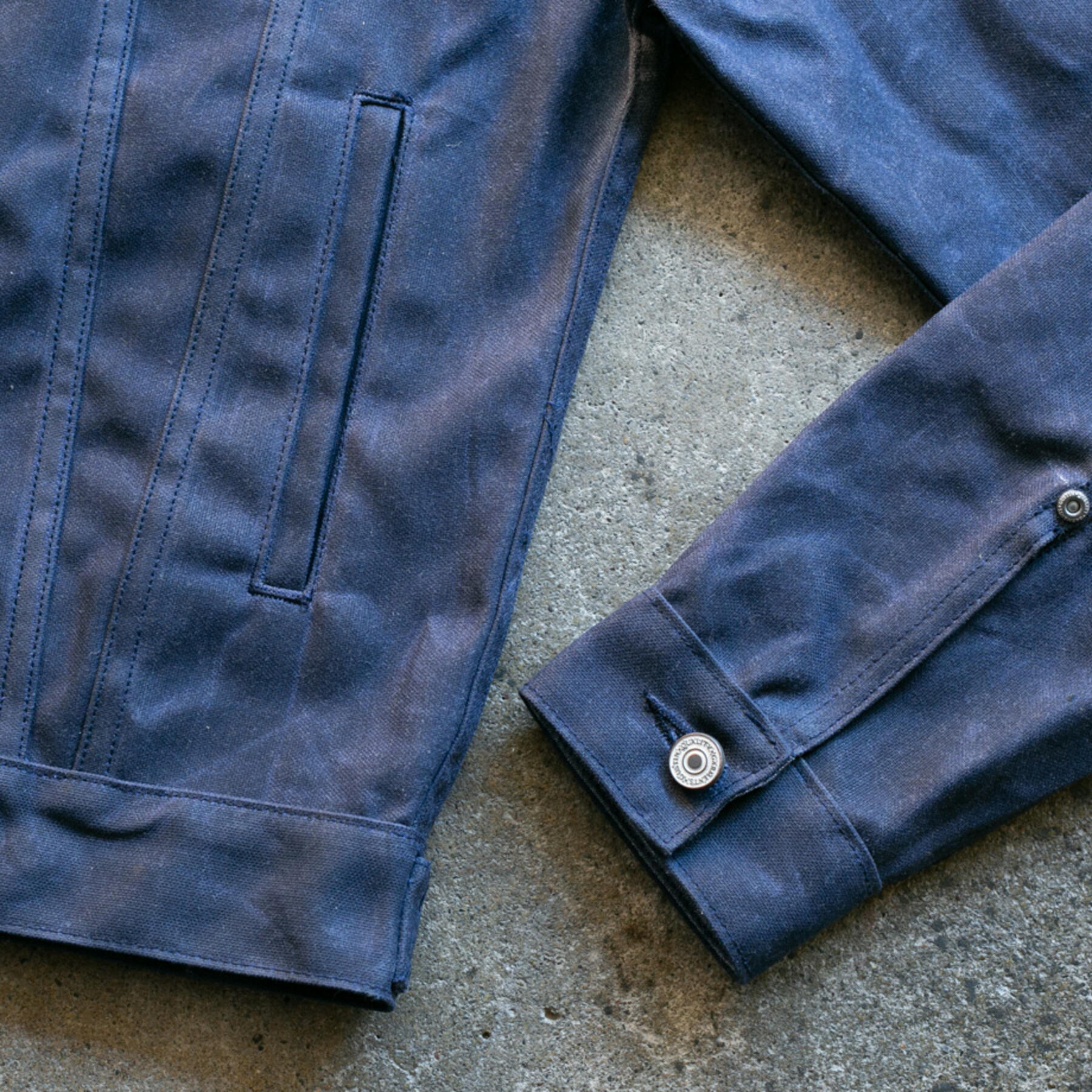 gustin cordura® waxed trucker jacket - navy