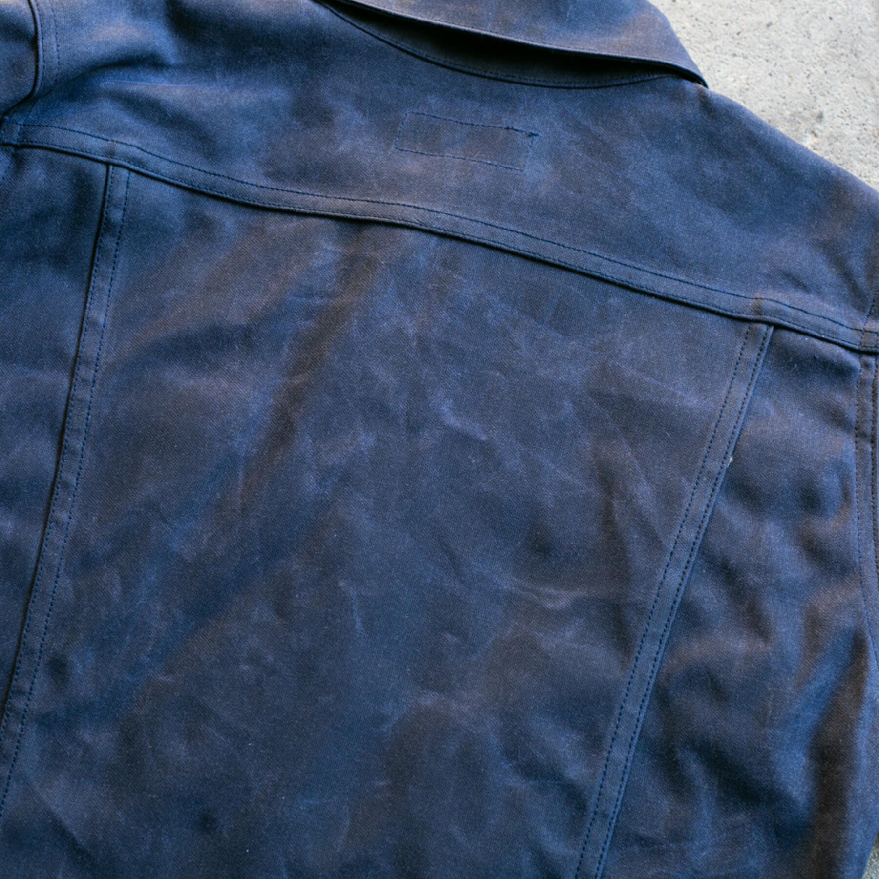 gustin cordura® waxed trucker jacket - navy