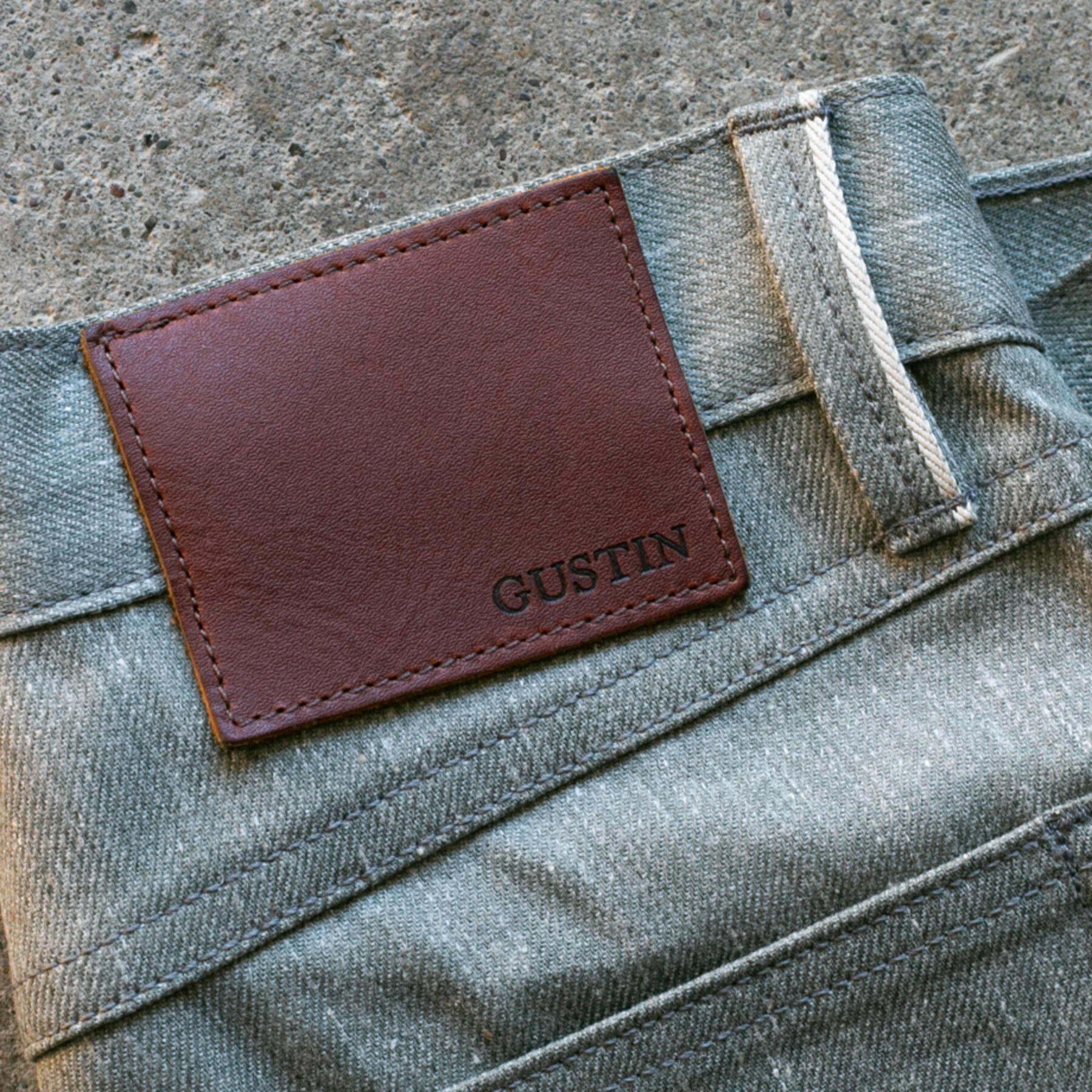 gustin #520 heather green grey selvedge