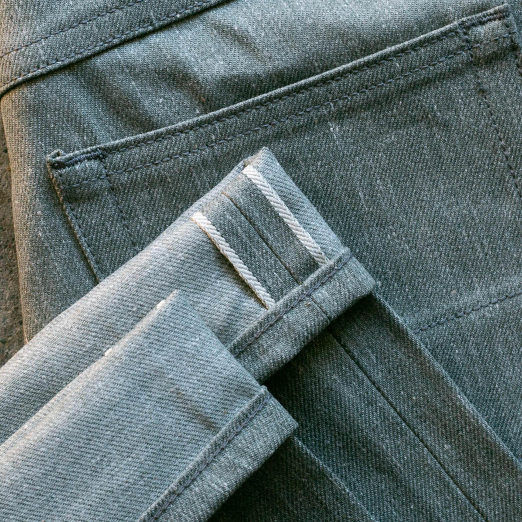 gustin #520 heather green grey selvedge