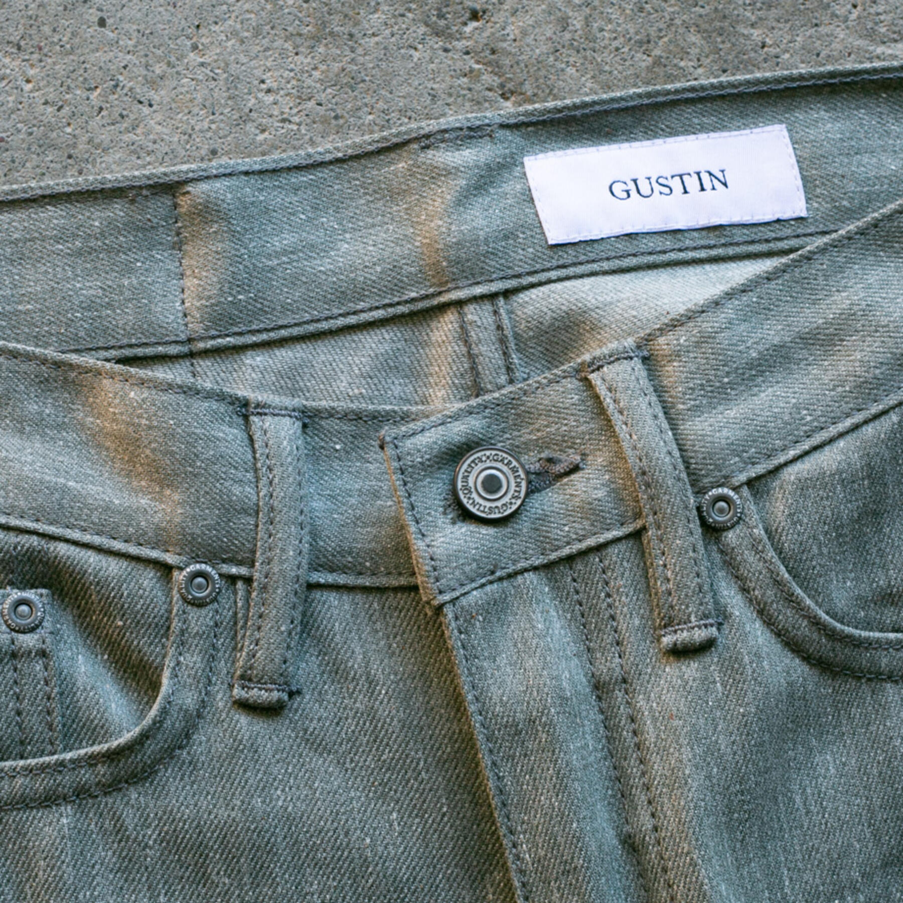 gustin #520 heather green grey selvedge