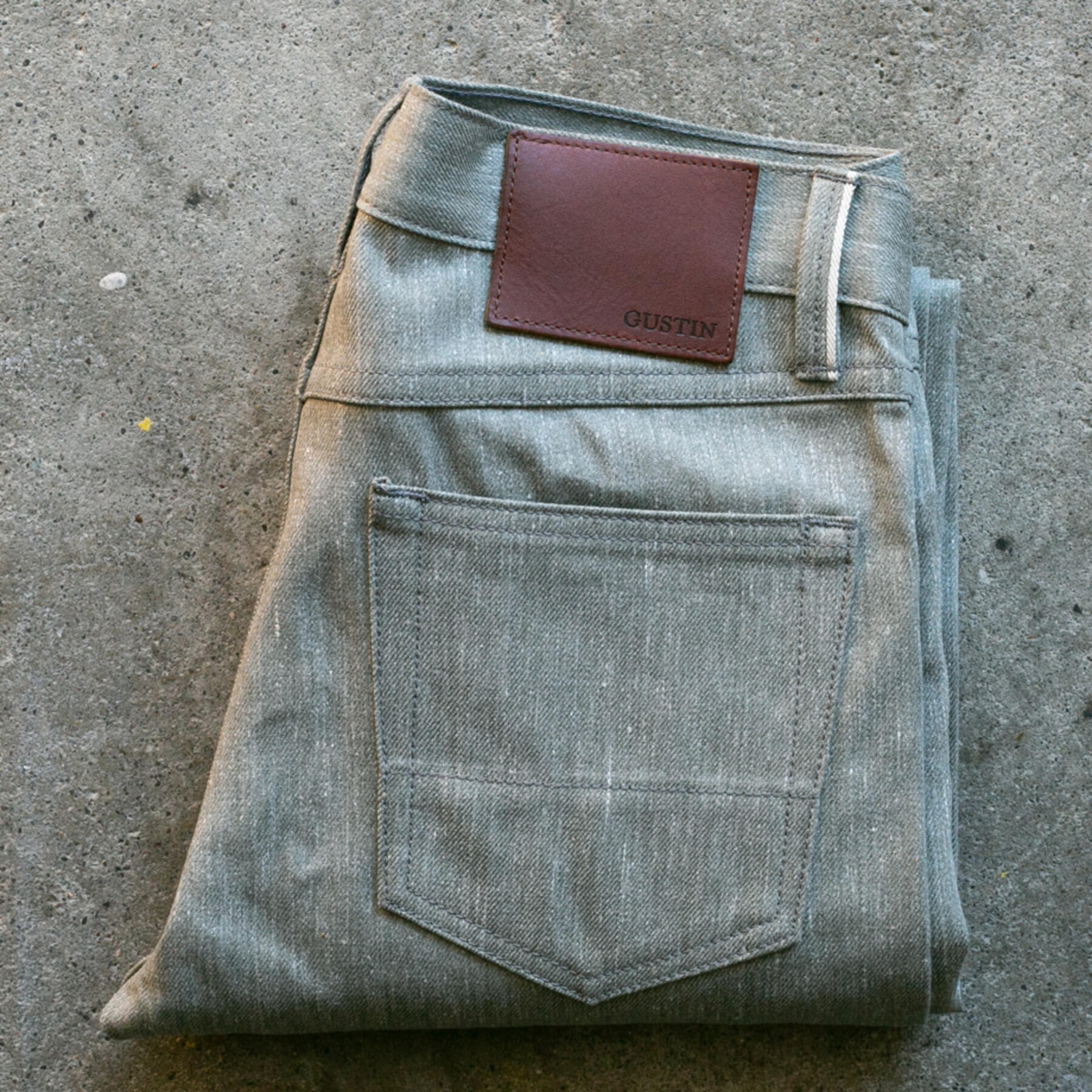 gustin #520 heather green grey selvedge