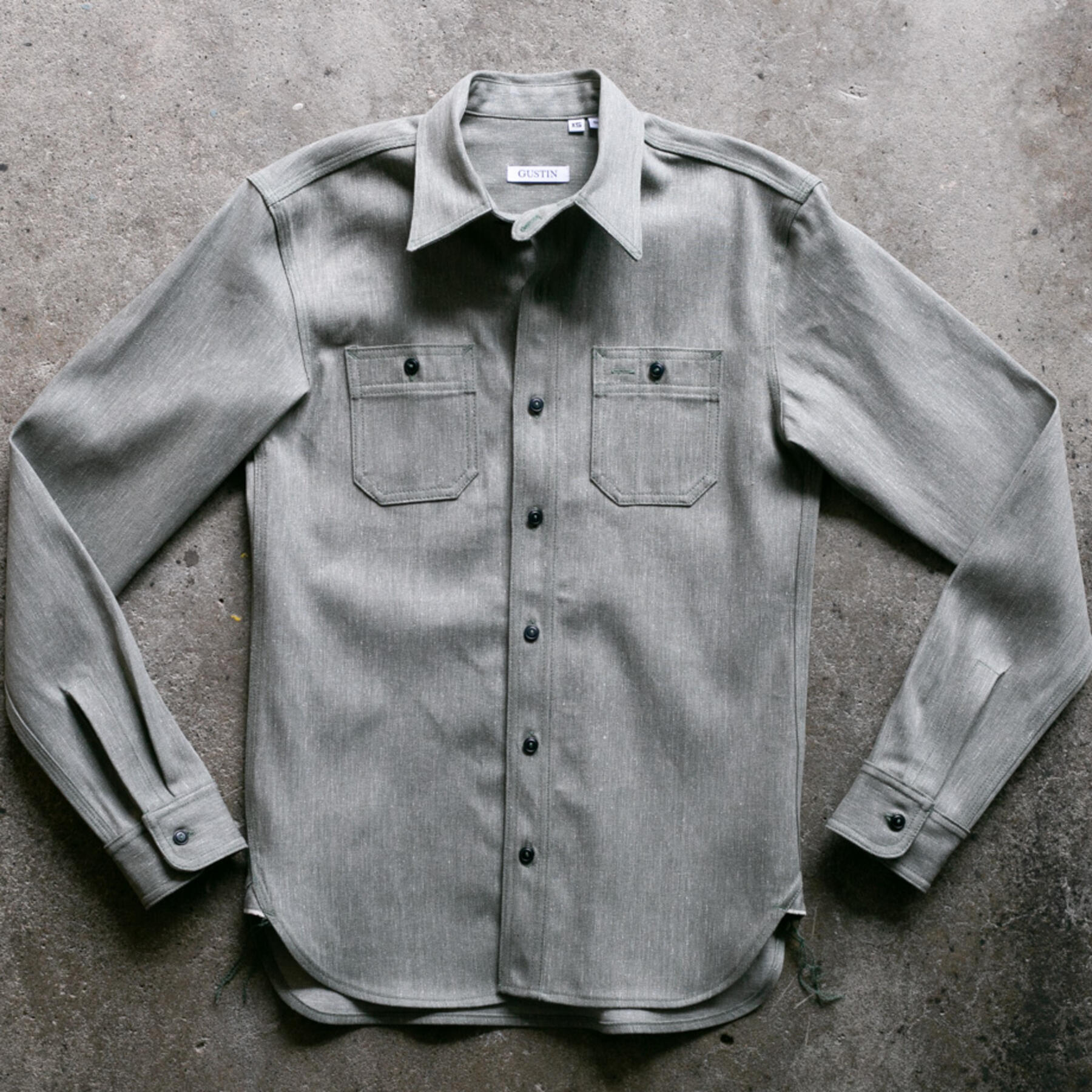 gustin #103 heather putty selvedge workshirt