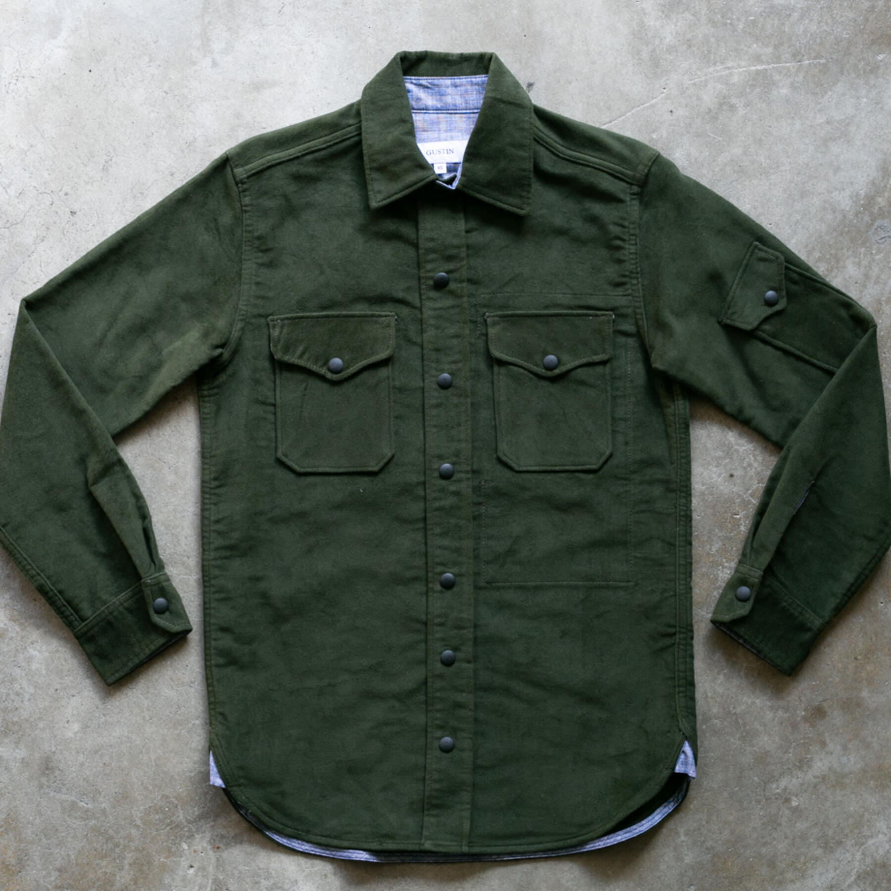 gustin #24 british felt moleskin cpo - olive