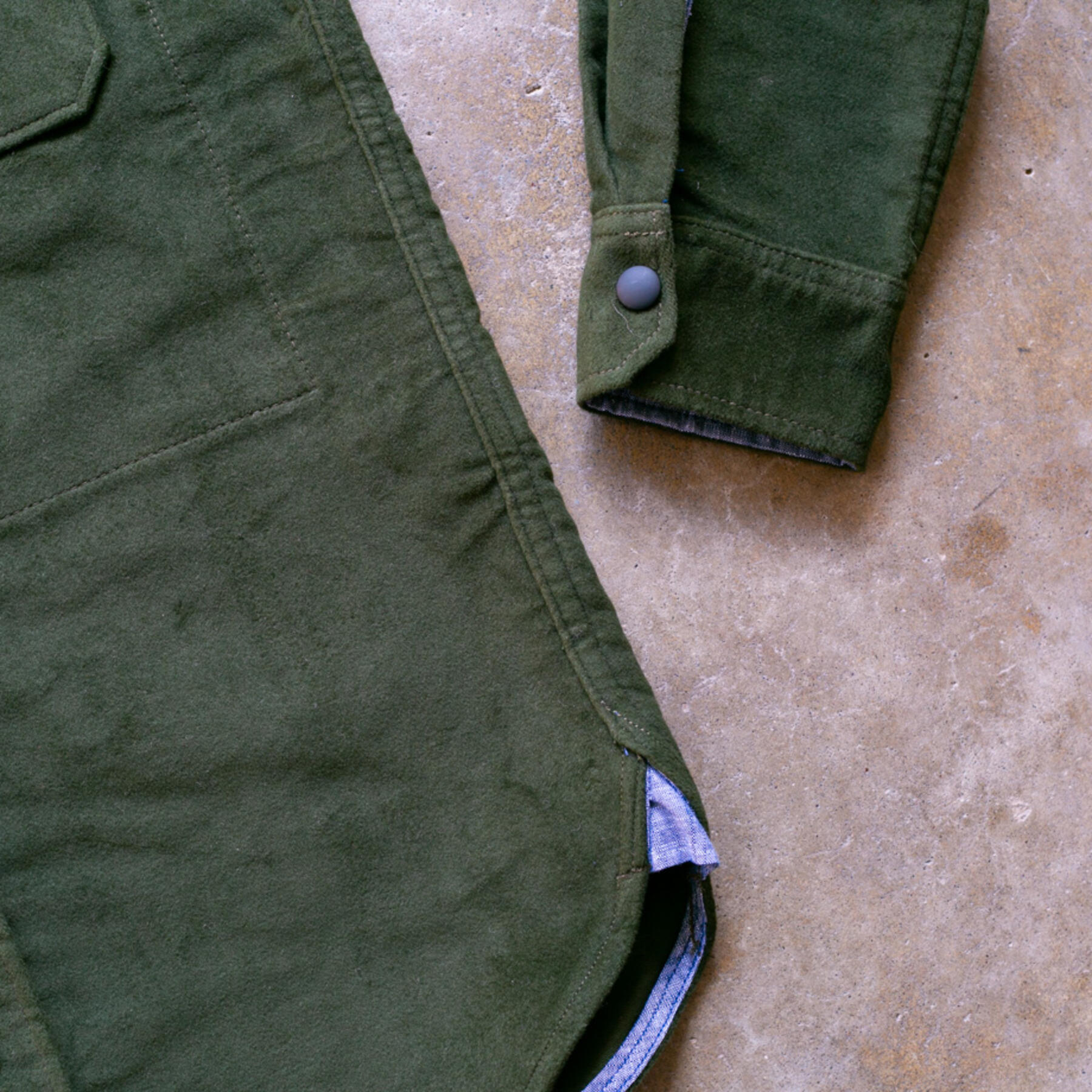 gustin #24 british felt moleskin cpo - olive