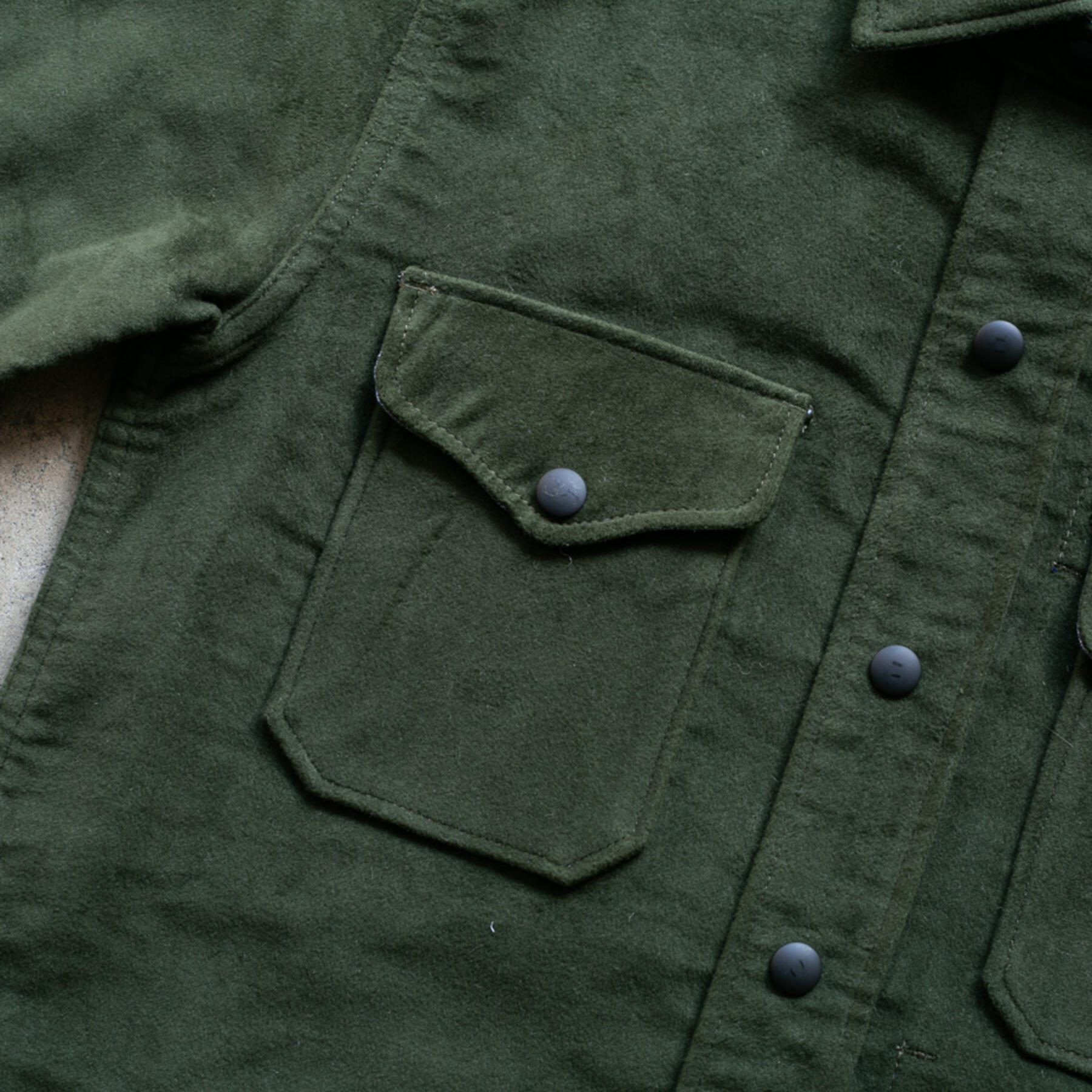 gustin #24 british felt moleskin cpo - olive