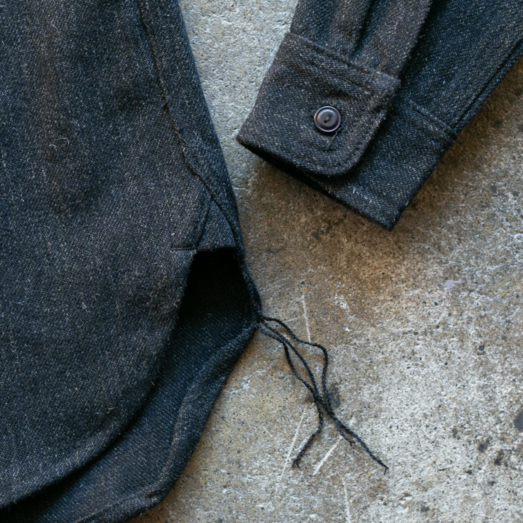 gustin #104 military wool serge workshirt - coal