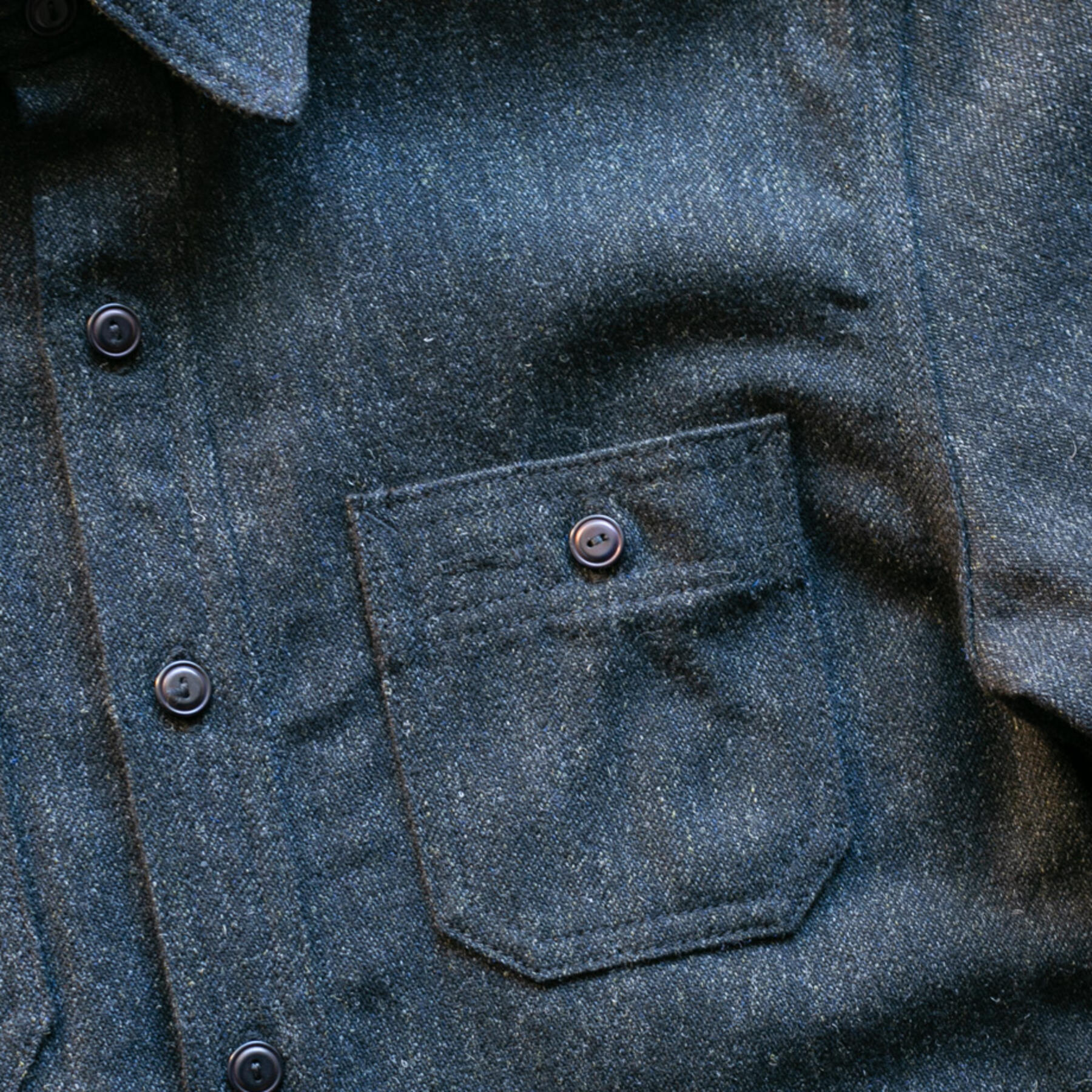 gustin #104 military wool serge workshirt - coal