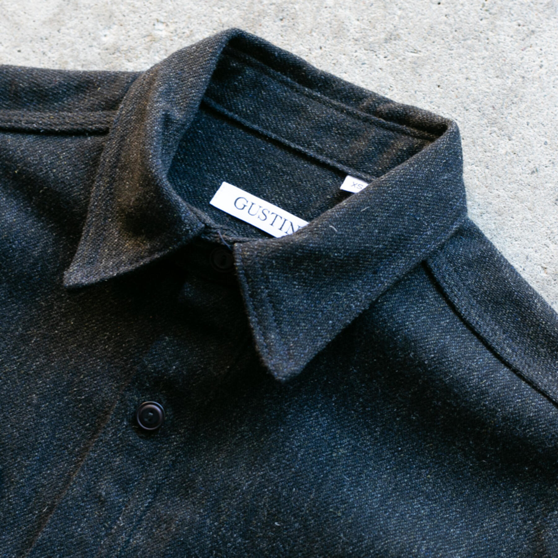 gustin #104 military wool serge workshirt - coal