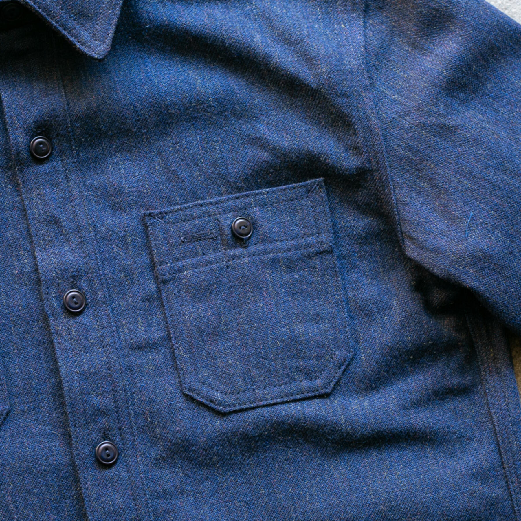 gustin #106 military wool serge workshirt - antique navy