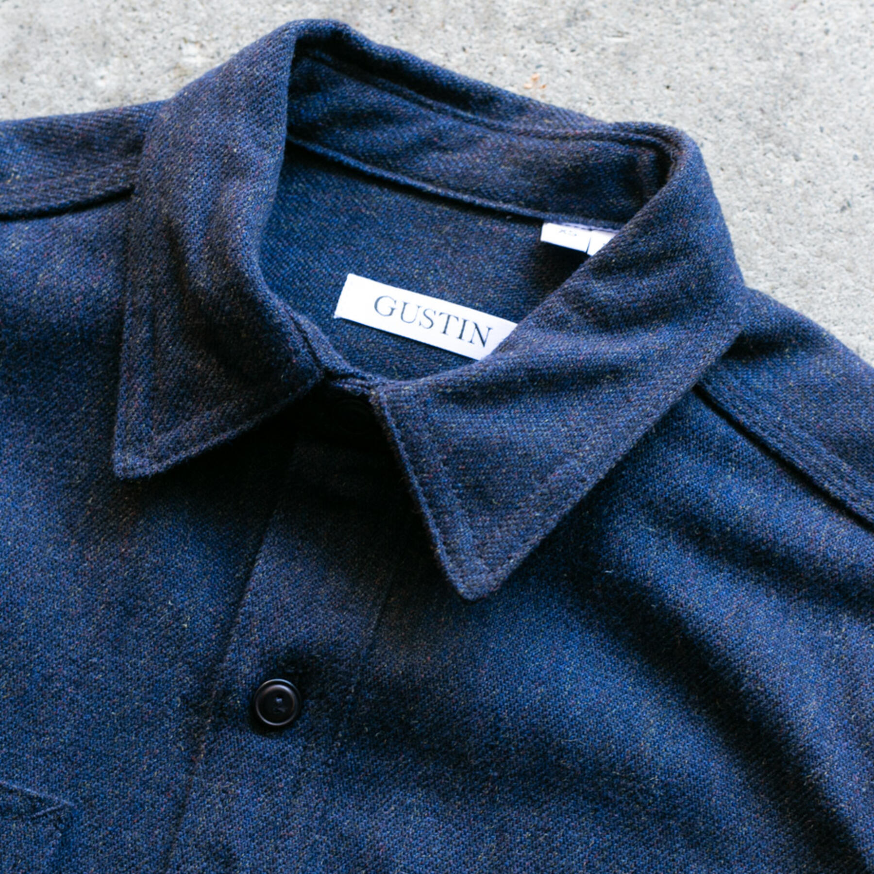 gustin #106 military wool serge workshirt - antique navy