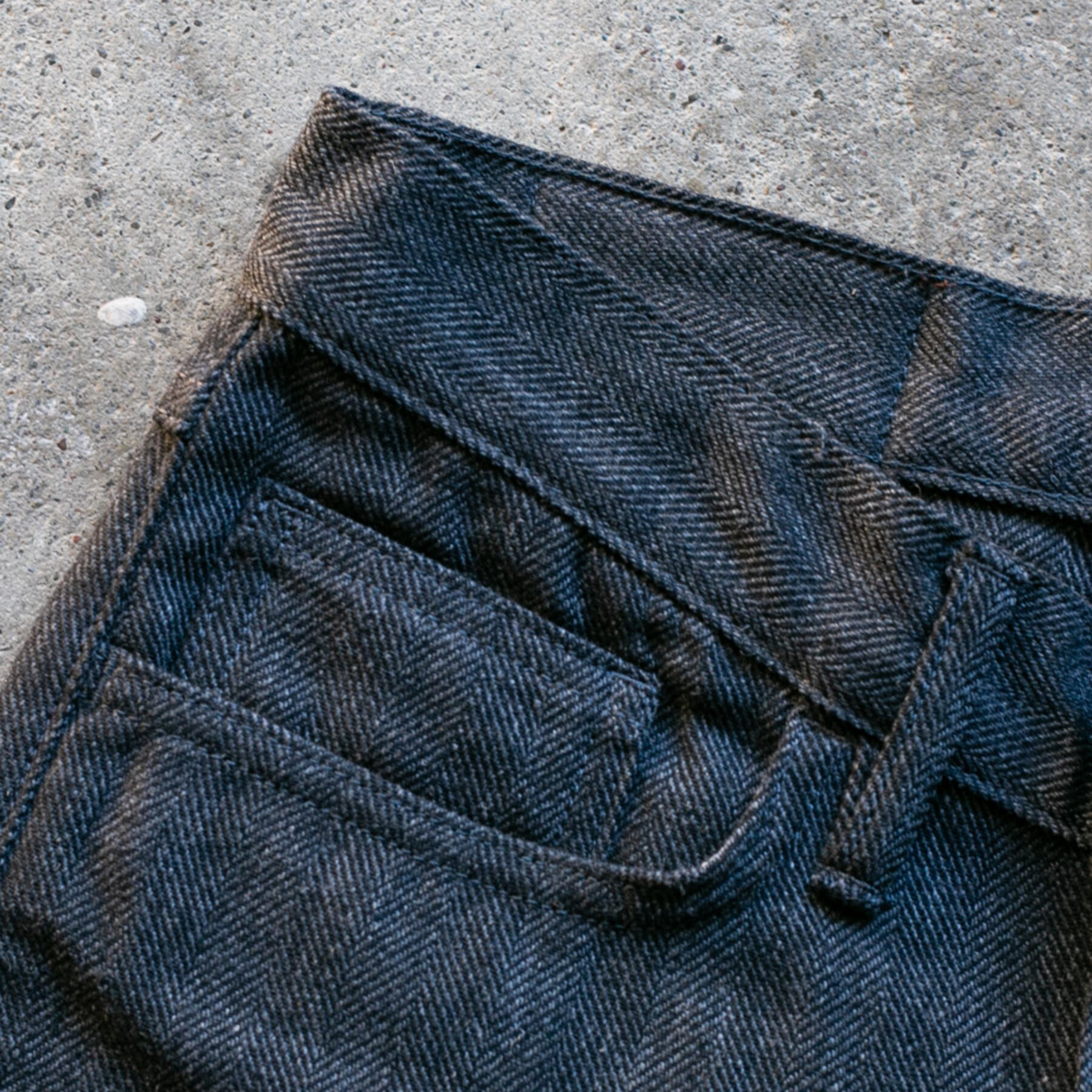 gustin #152 classic herringbone 5 pocket - charcoalxblack