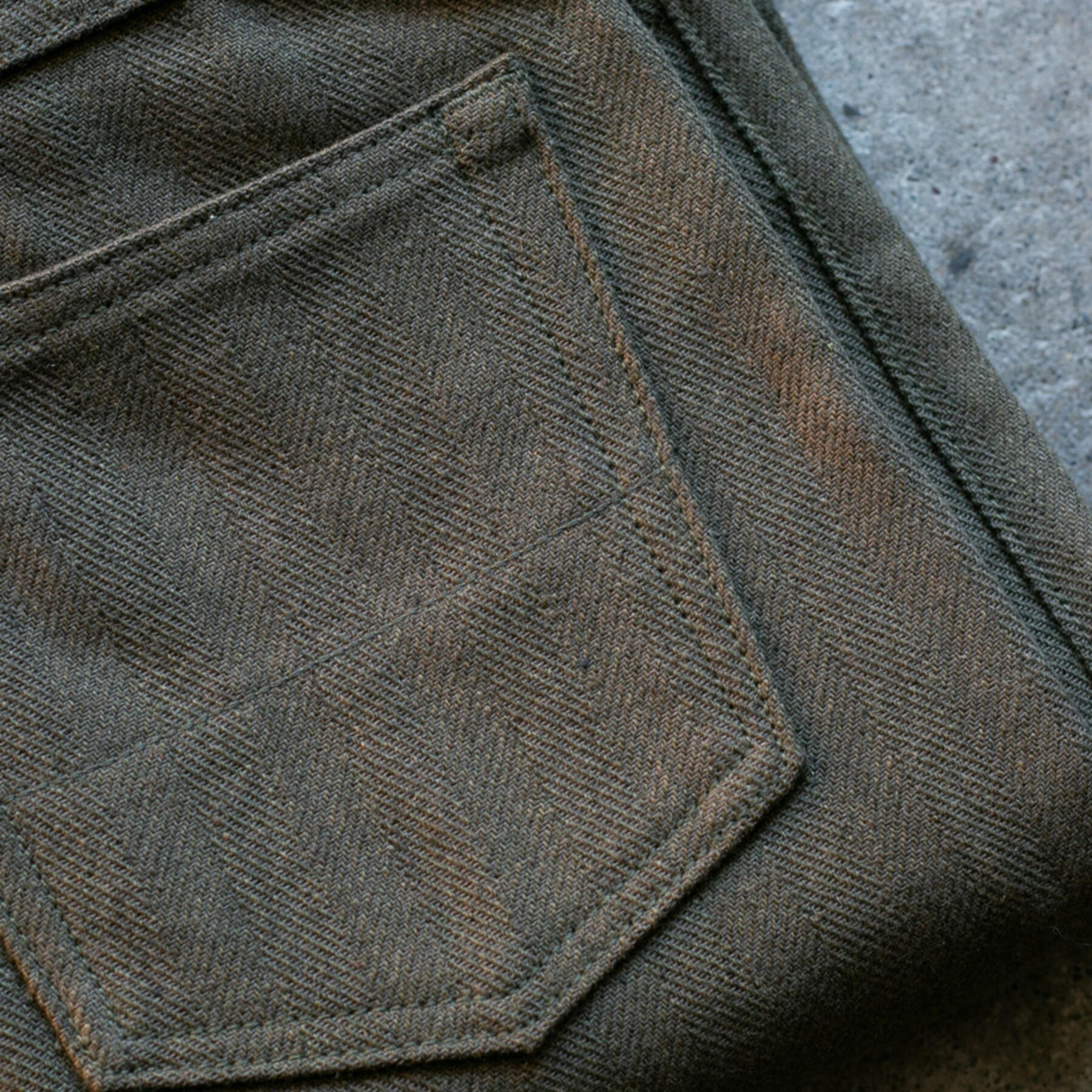 gustin #153 classic herringbone 5 pocket - olive