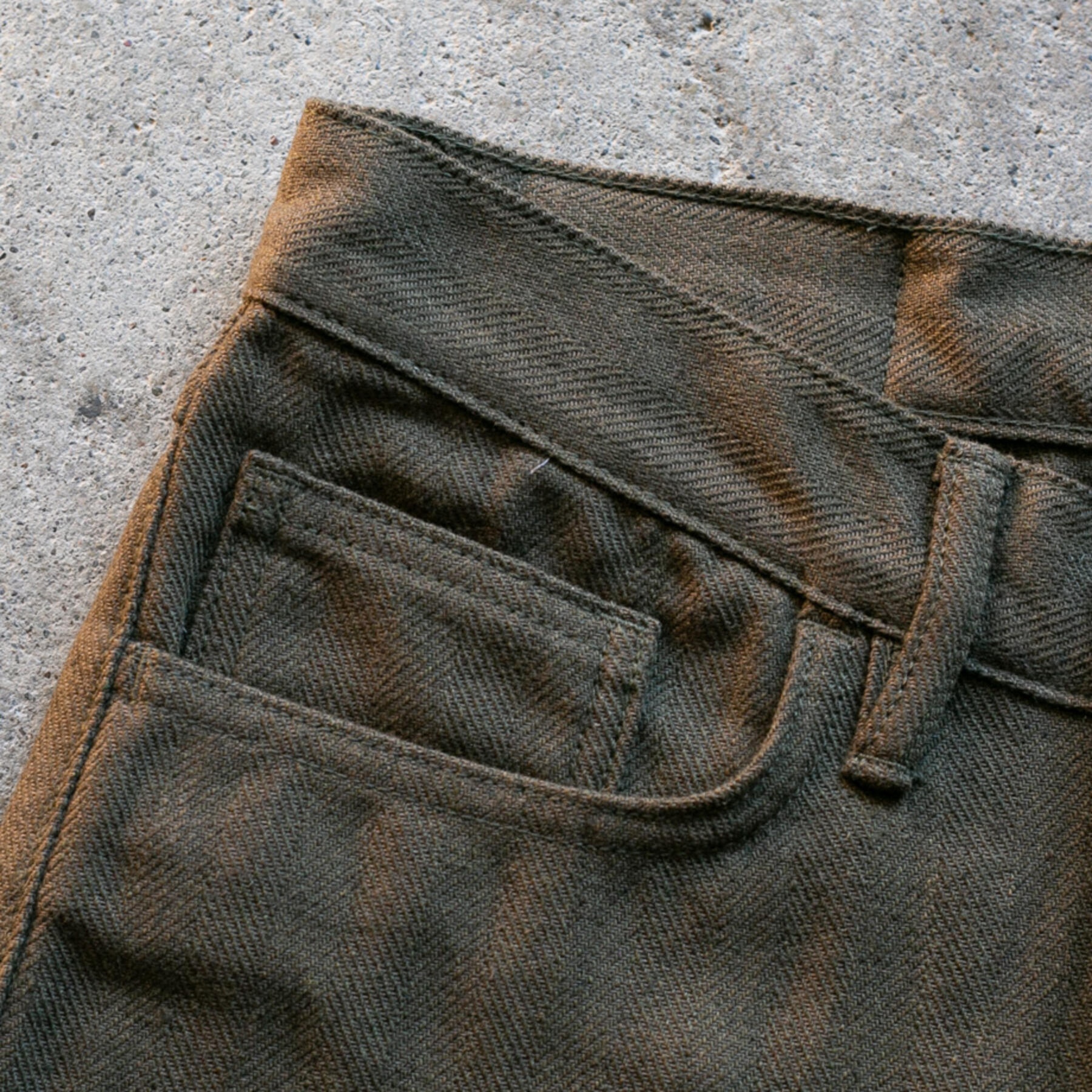 gustin #153 classic herringbone 5 pocket - olive