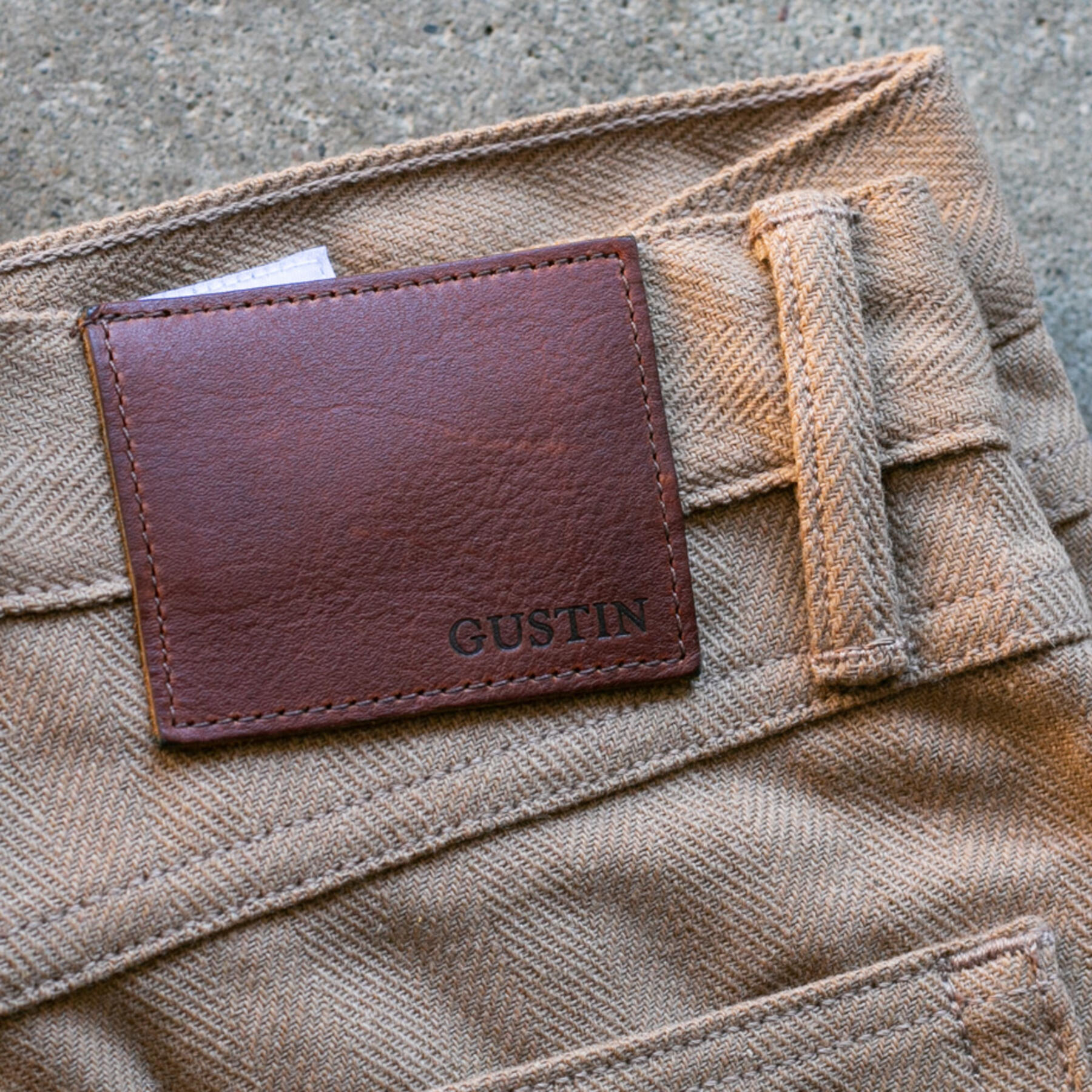 gustin #154 classic herringbone 5 pocket - sand