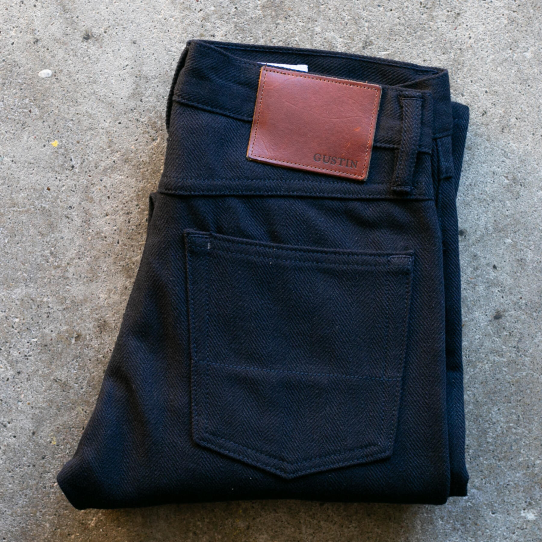 gustin #155 classic herringbone 5 pocket - navy