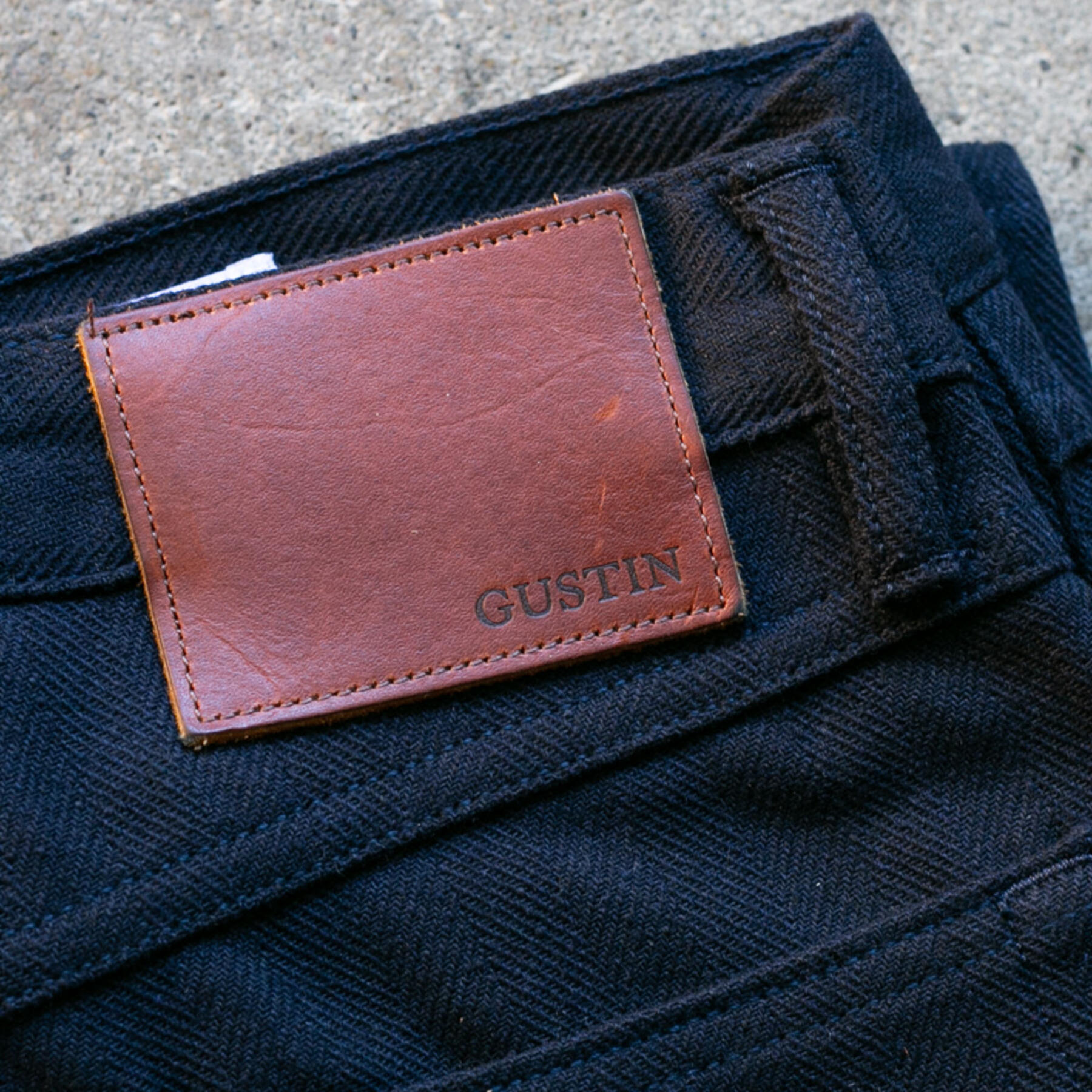 gustin #155 classic herringbone 5 pocket - navy