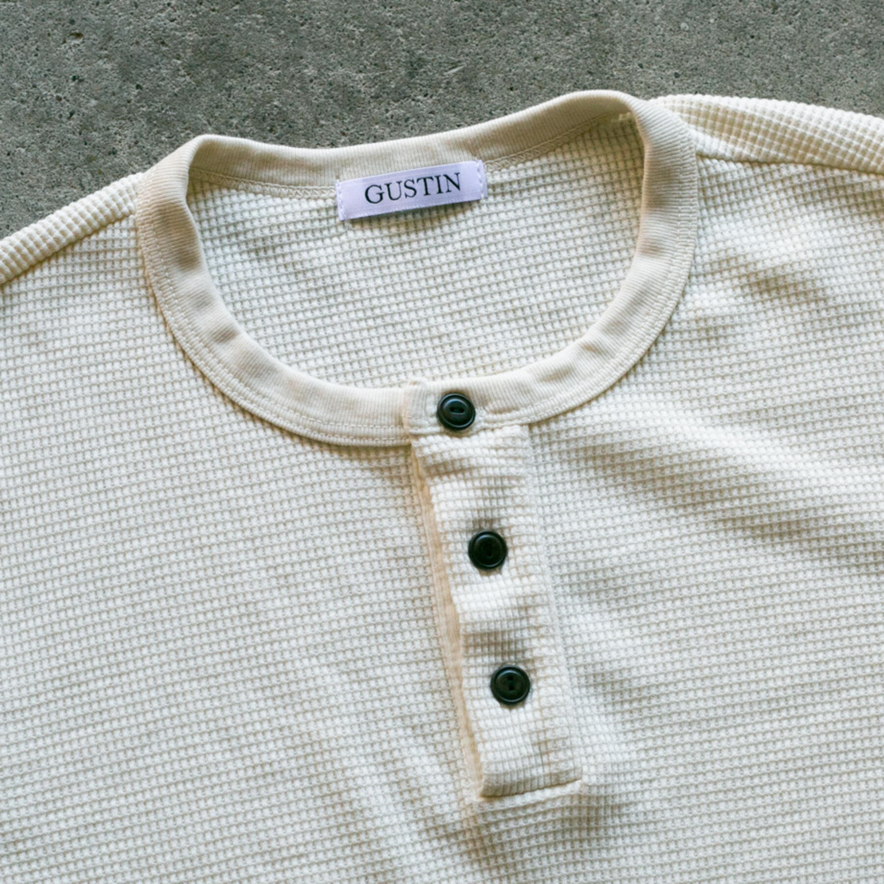 gustin waffle henley - cream