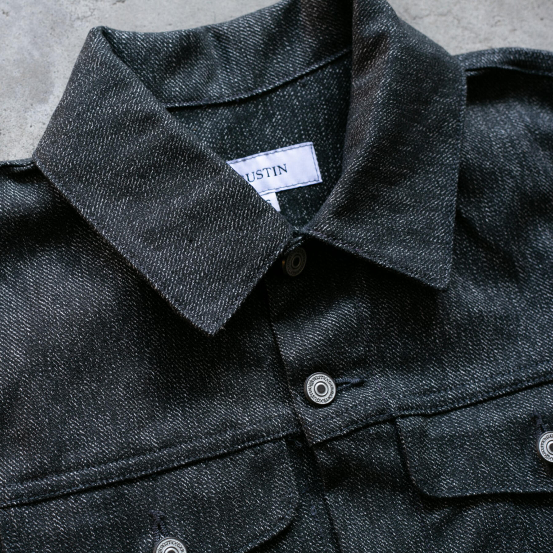 gustin black heather trucker jacket