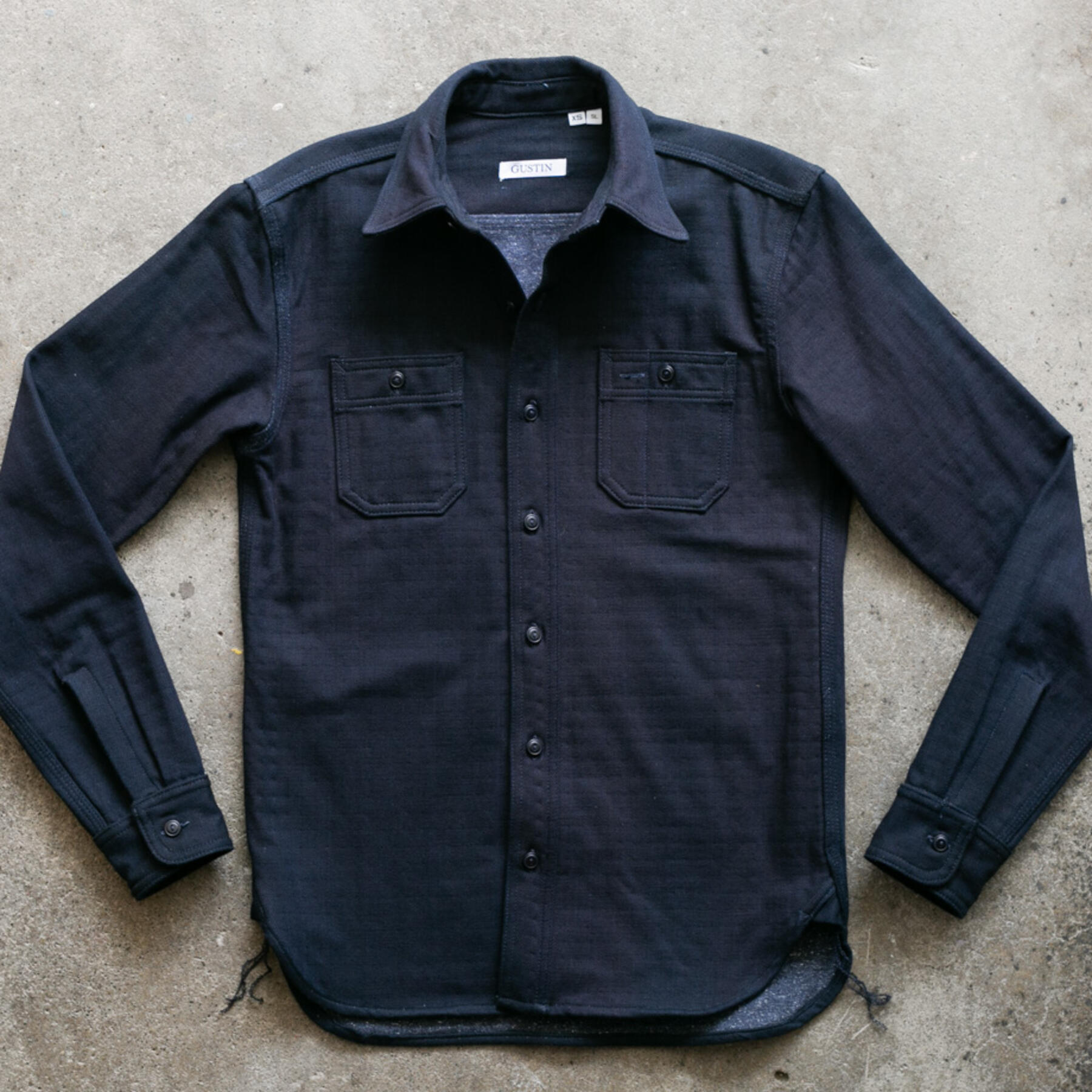 gustin #107 indigo x slub chambray workshirt