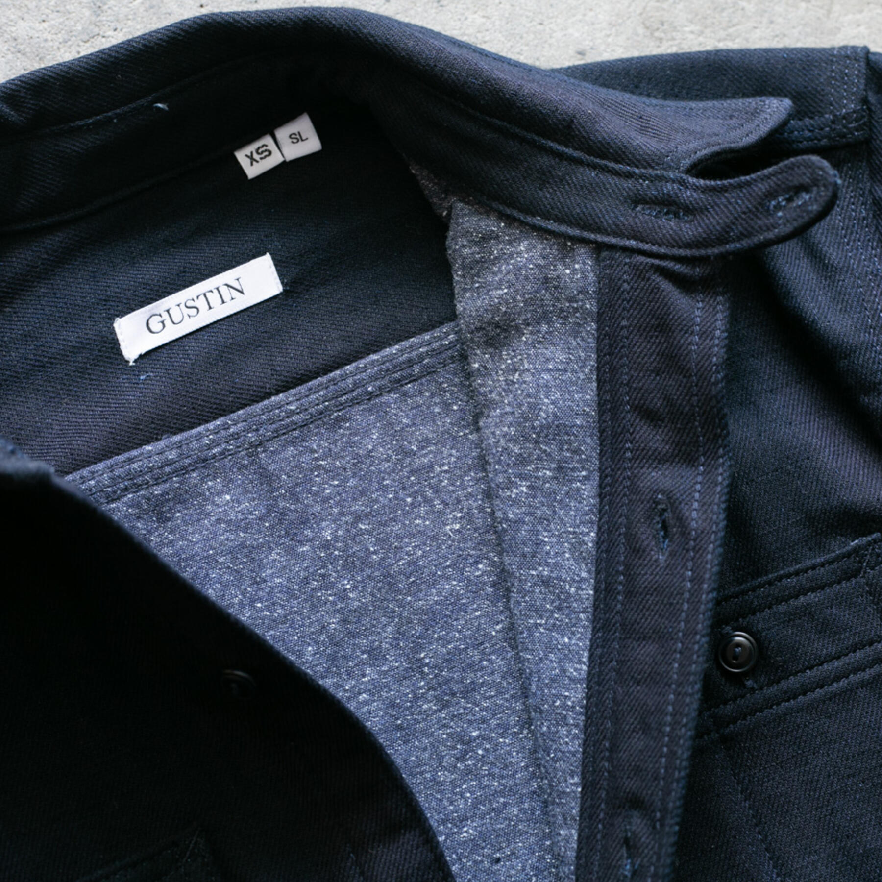 gustin #107 indigo x slub chambray workshirt