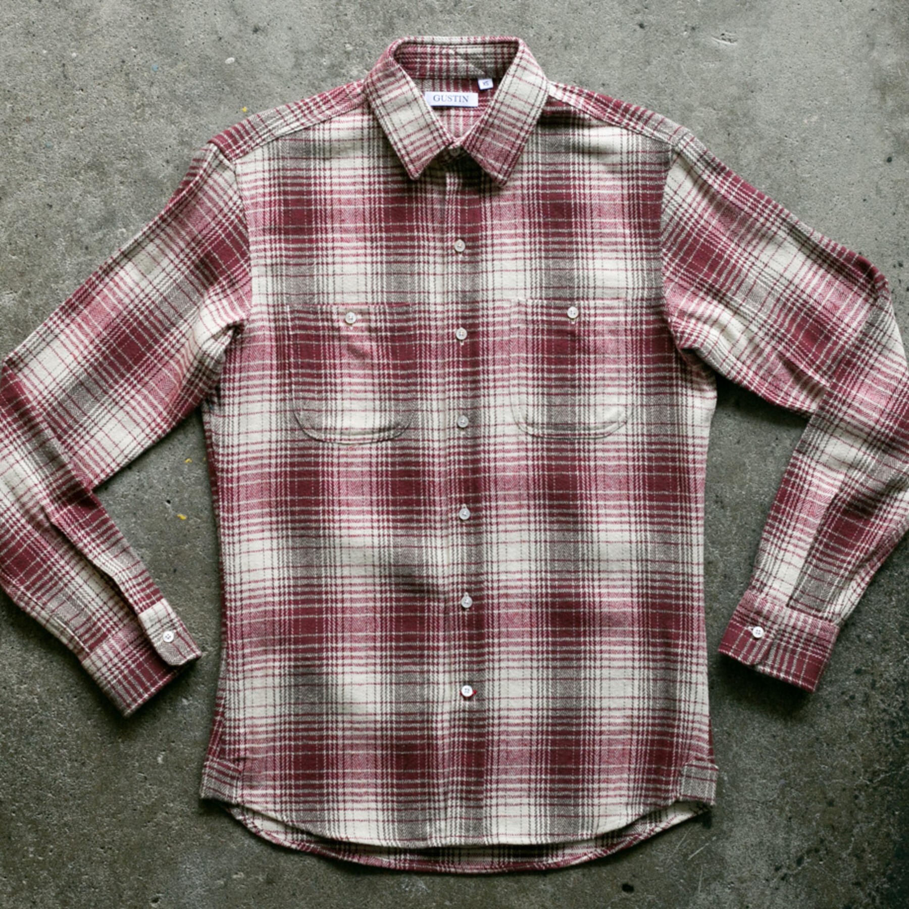 gustin #901 plaid herringbone - crimson